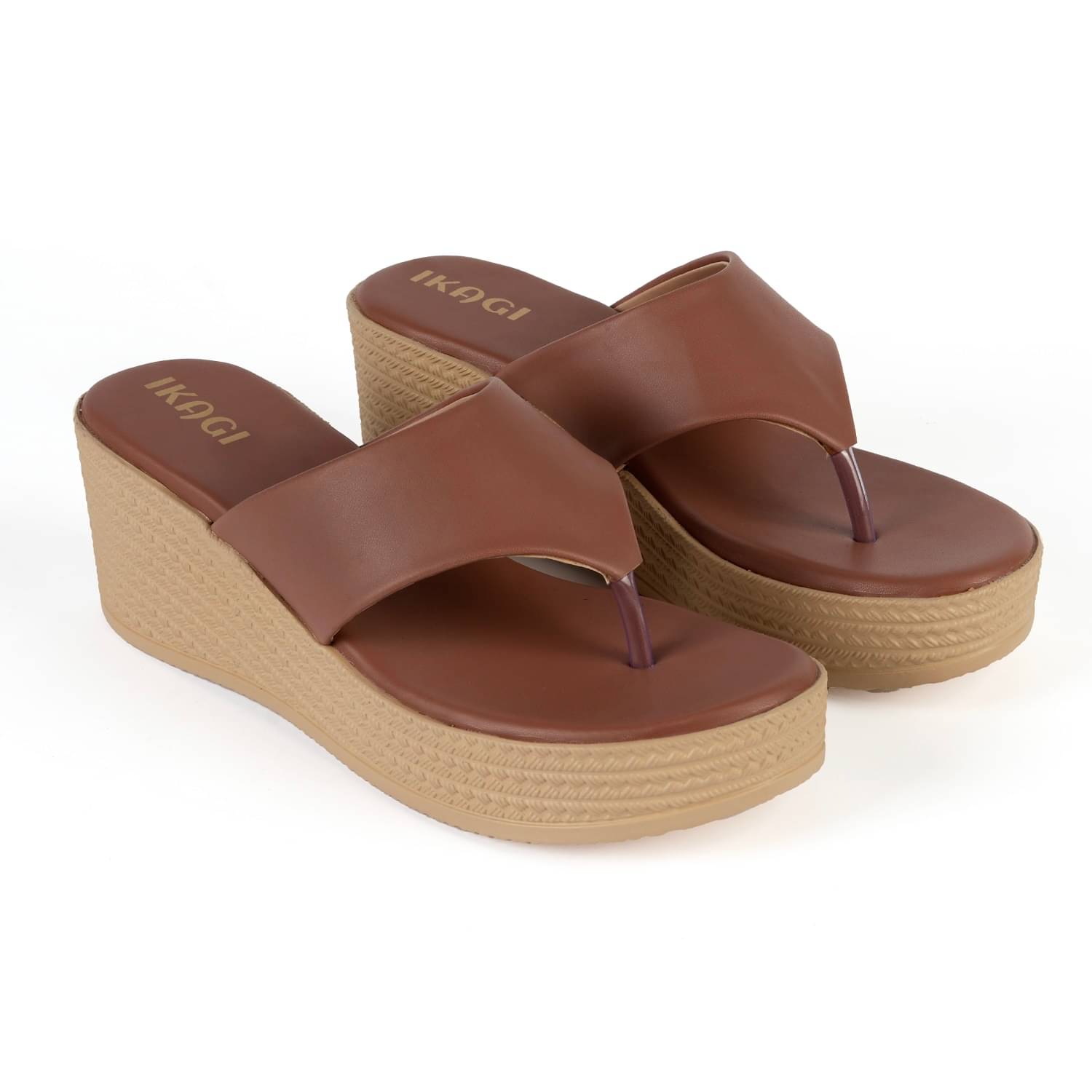 IKAGI Tan Women's Slip On Heels IKAGI Tan Women's Slip On Heels