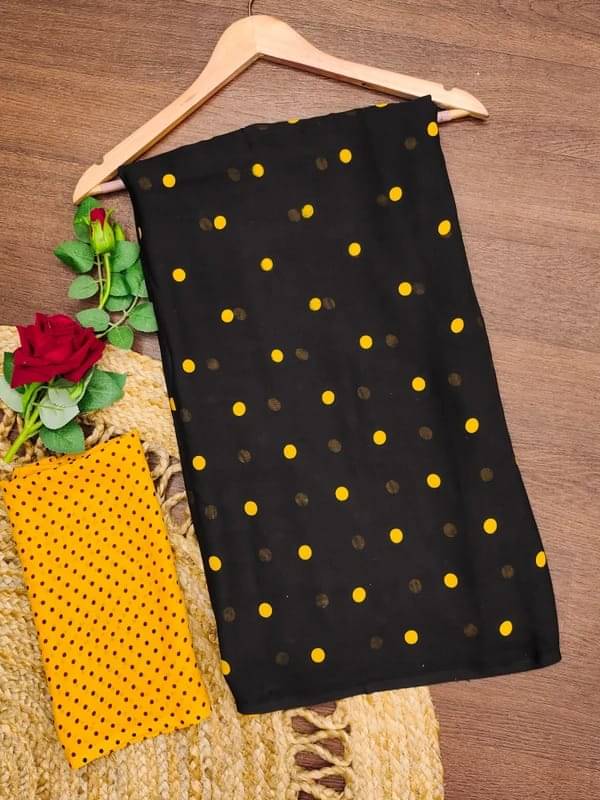     			Kanooda Prints Georgette Printed Saree With Unstitched Blouse Piece ( Yellow )
