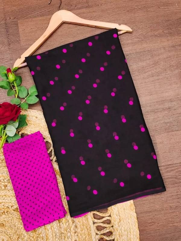     			Kanooda Prints Georgette Printed Saree With Unstitched Blouse Piece ( Pink )