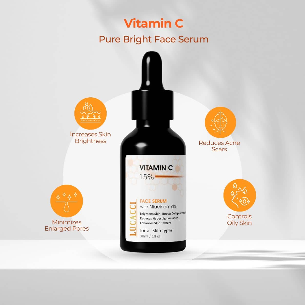 LUCACCI Face Serum Vitamin C Radiant Glow For All Skin Type ( Pack of 1 )