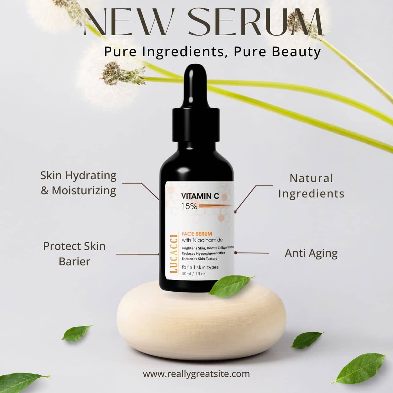 LUCACCI Face Serum Vitamin C Radiant Glow For All Skin Type ( Pack of 1 )