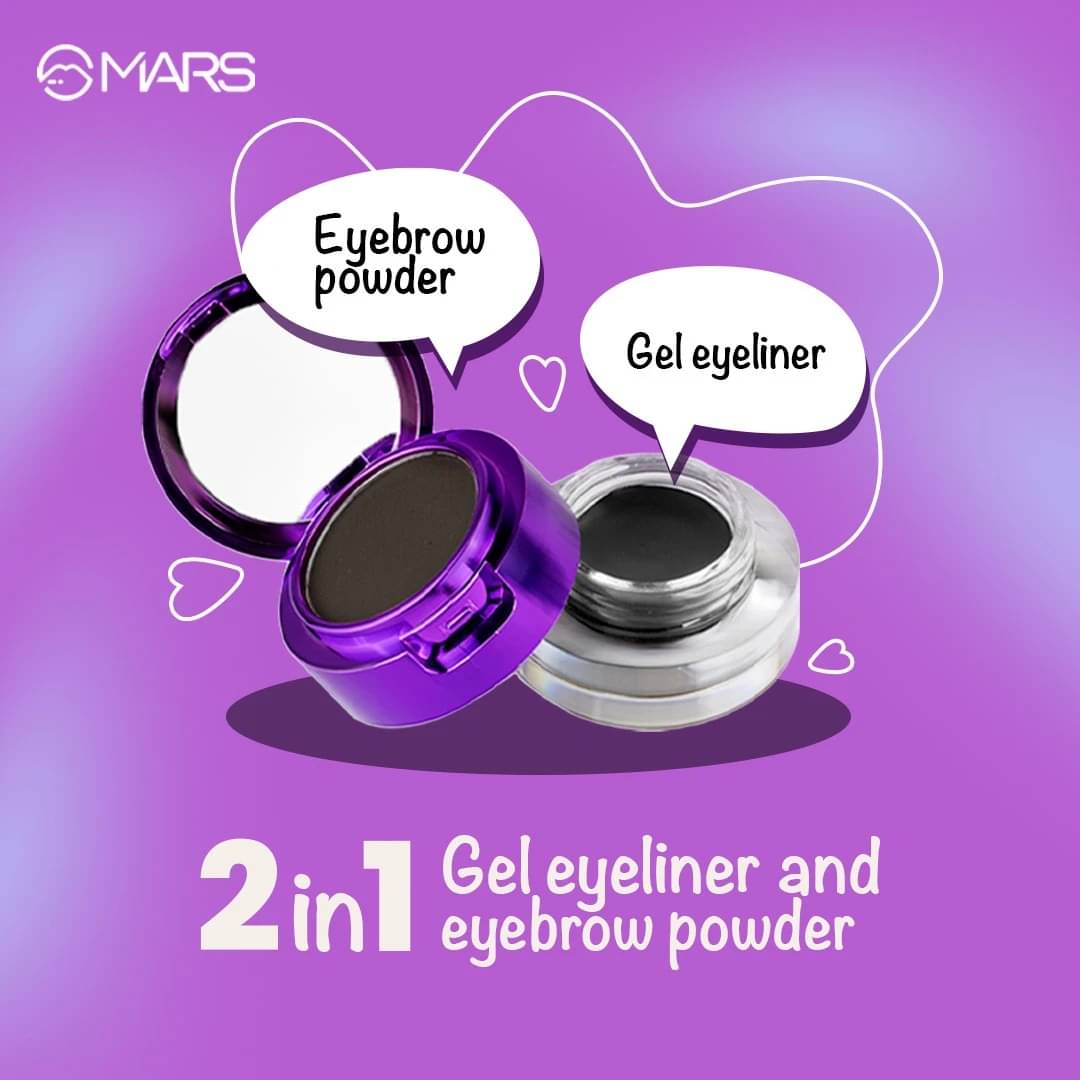 MARS Eye Love Multi Pods Gel Eye Liner And Eyebrow Powder With a Dual Ended Brush 3.5 g (Black + Black) MARS Eye Love Multi Pods Gel Eye Liner And Eyebrow Powder With a Dual Ended Brush 3.5 g (Black + Black)