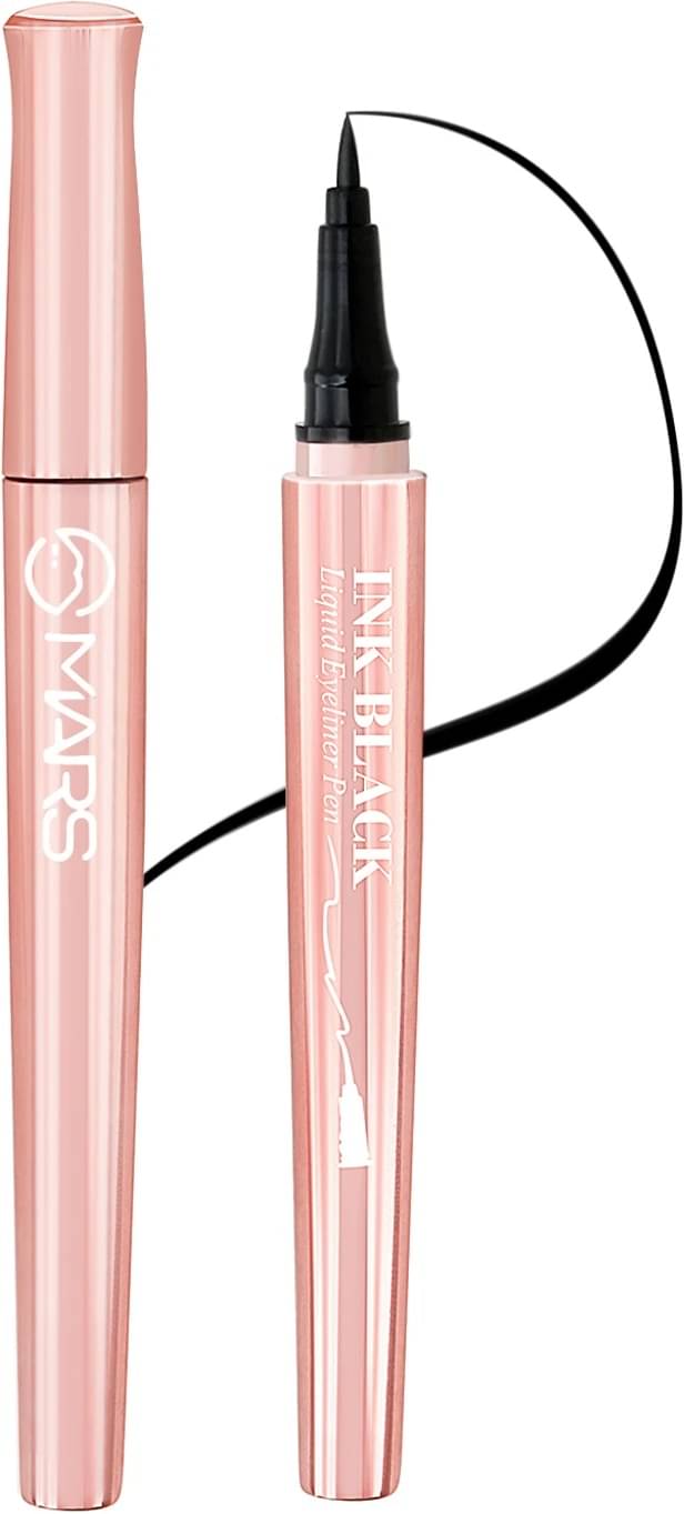     			MARS Long Lasting Liquid Ink Pen Eye liner| Smudge Proof, Matte Finish & Waterproof 2 g (2 Piece-Black INK)