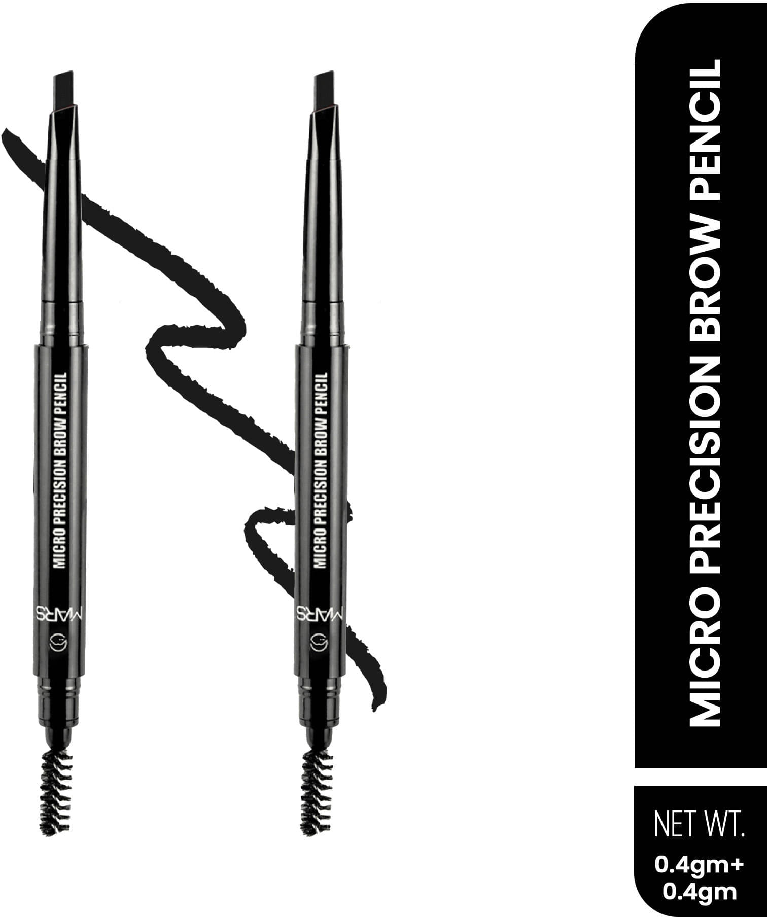     			MARS Micro Precision Eye Brow Pencil With Brush| Long Lasting & Natural Finish (Jet Black, 2 Piece)