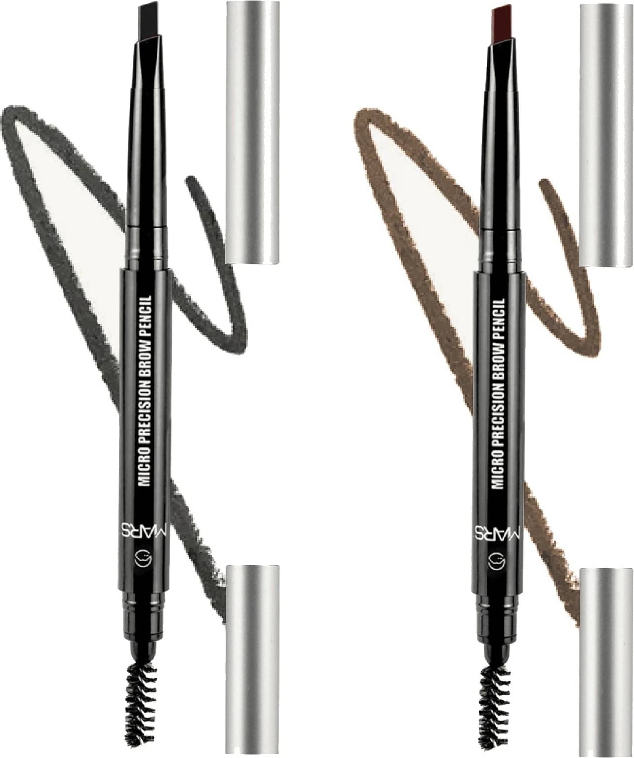     			MARS Micro Precision Eye Brow Pencil With Brush Pack of 2 (Brown, Black)