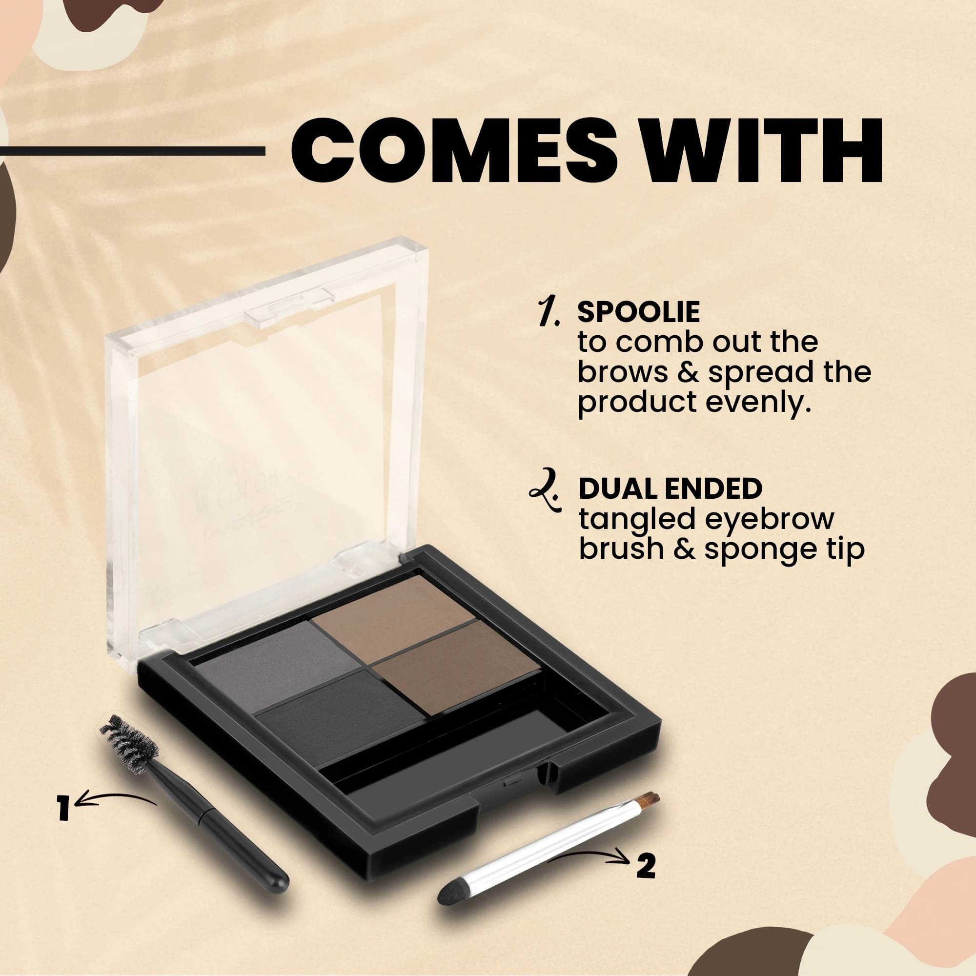     			MARS 4 Color Eyebrow Powder Cake Palette With 2 Brush 8 g (Smoky Eyes)