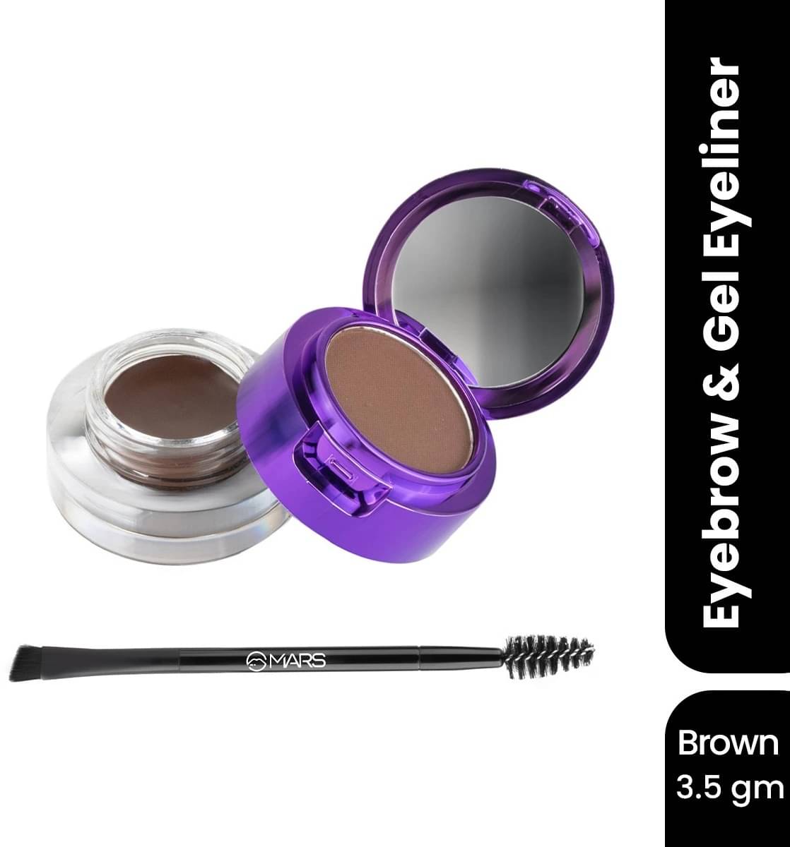 MARS Eye Love Multi Pods Gel Eye Liner And Eyebrow Powder With a Dual Ended Brush 3.5 g (Brown + Brown) MARS Eye Love Multi Pods Gel Eye Liner And Eyebrow Powder With a Dual Ended Brush 3.5 g (Brown + Brown)
