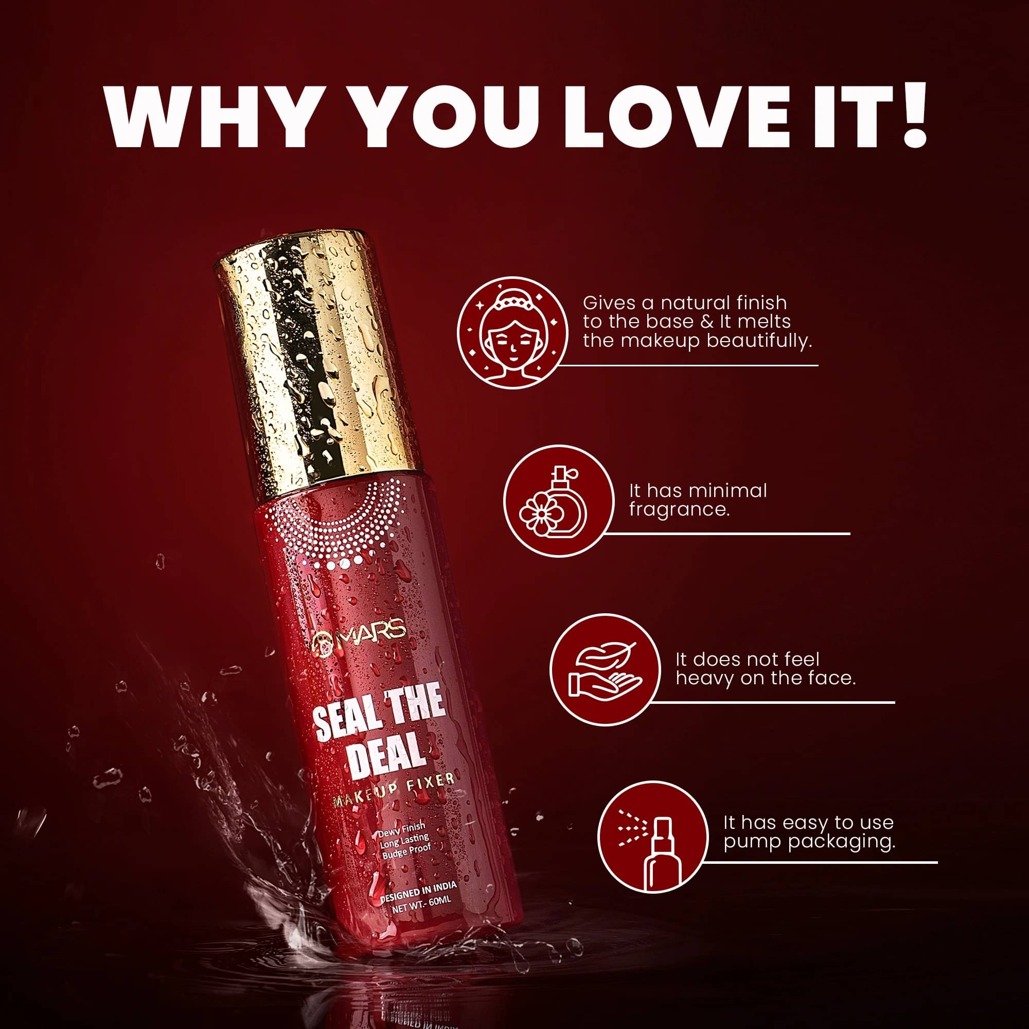 MARS Long Lasting Budge Proof Oil Free Makeup fixer Seal The Deal Primer - 60 ml (Transparent) MARS Long Lasting Budge Proof Oil Free Makeup fixer Seal The Deal Primer - 60 ml (Transparent)