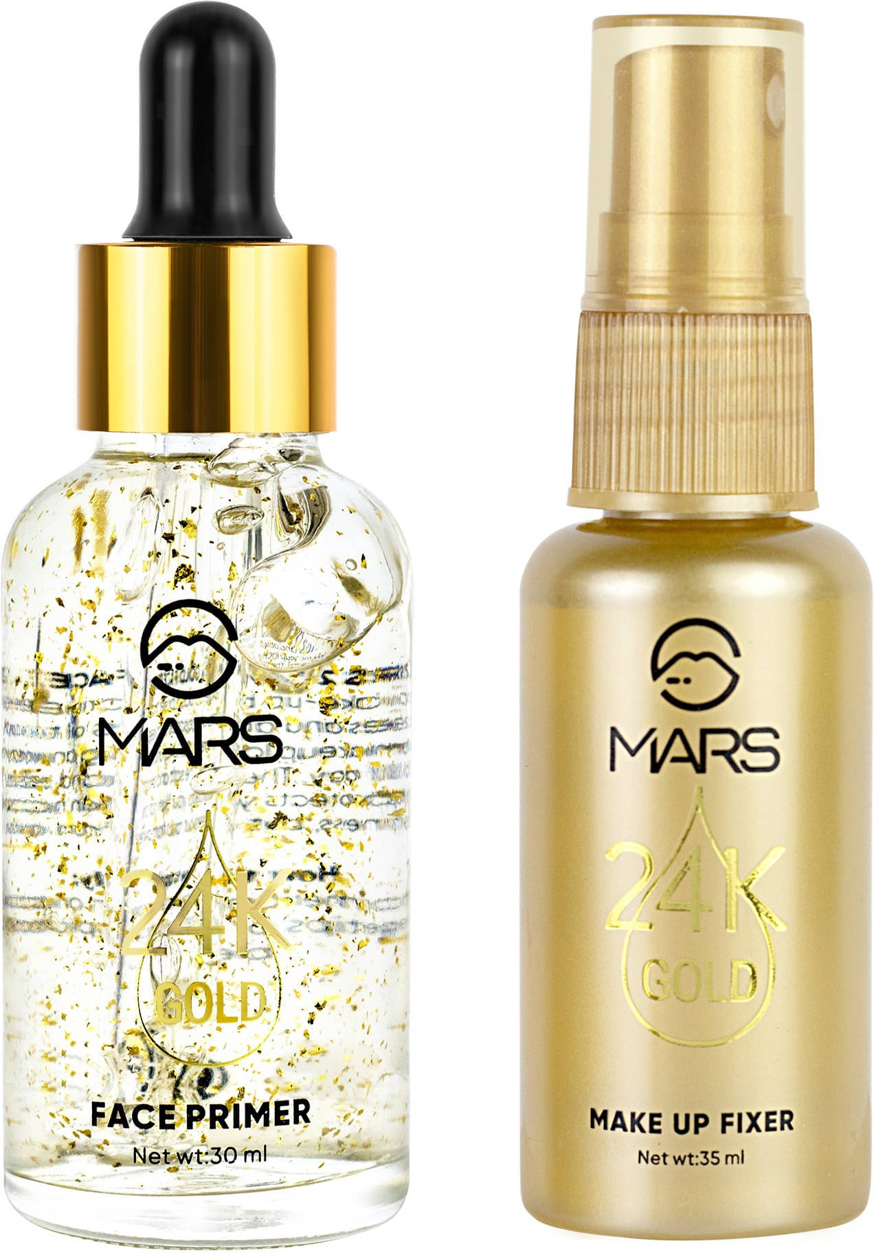     			MARS 2 in 1 24 K Gold Primer and Makeup Setting Spray Primer - 60 ml (Transparent)