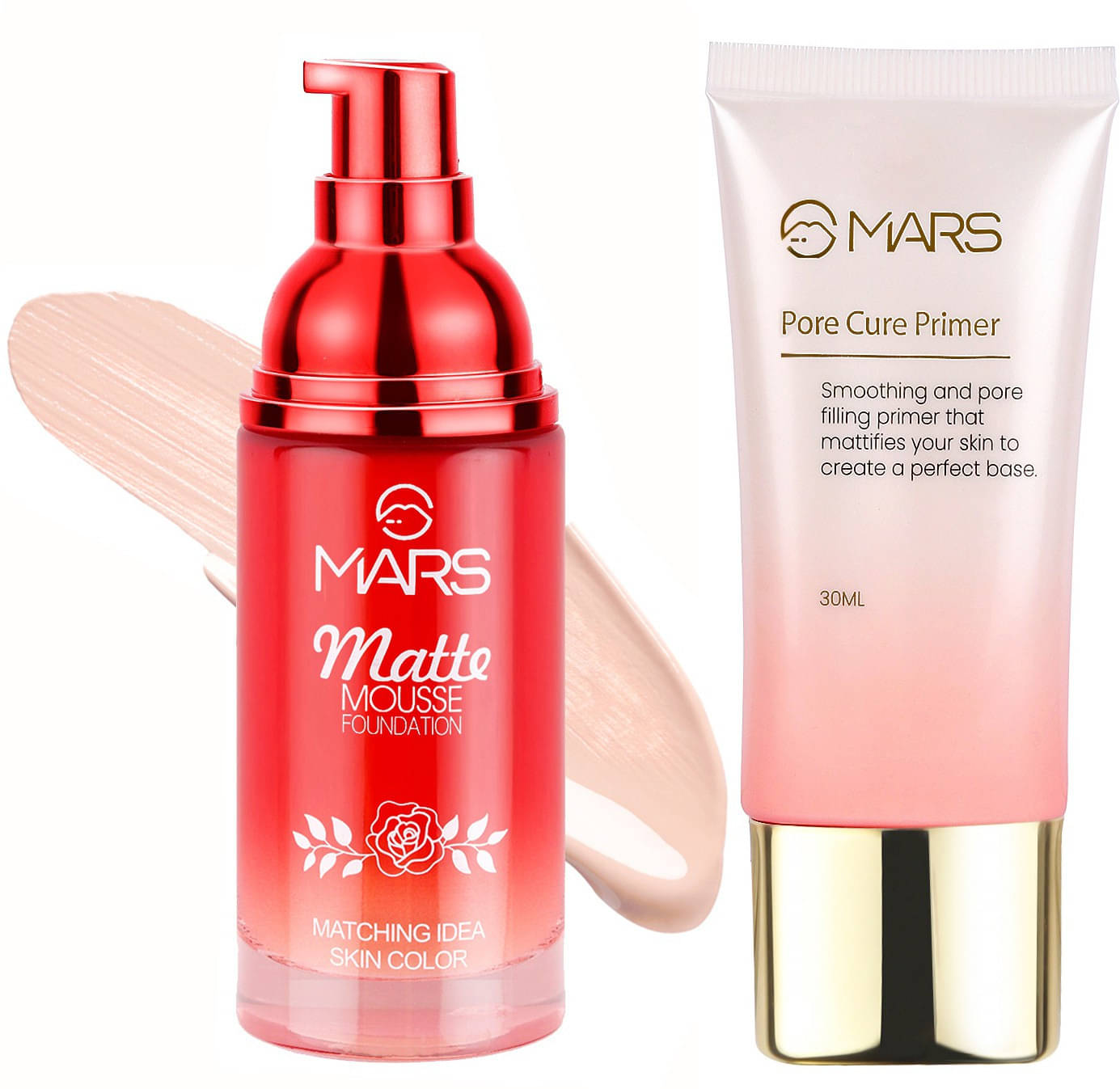     			MARS Matte Mousse Foundation Beige With Long Lasting Prime Primer - 90 ml (Shade-02)