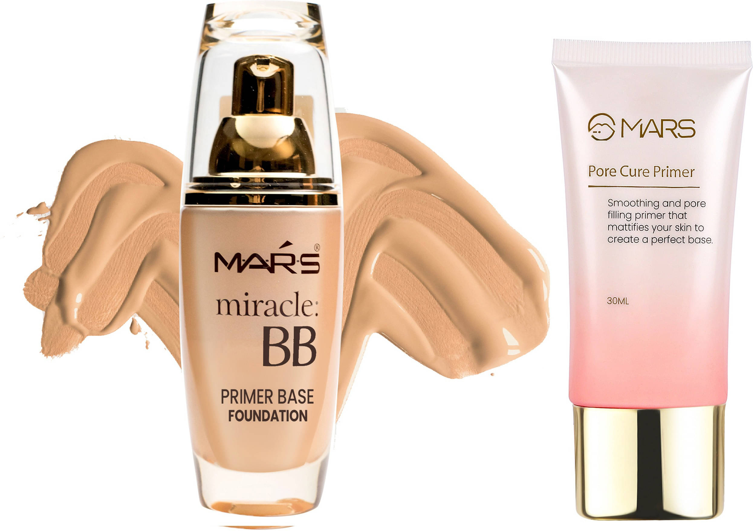     			MARS BB Primer Base Foundation Beige With Long Lasting Makeup Primer - 90 ml (Shade-02)