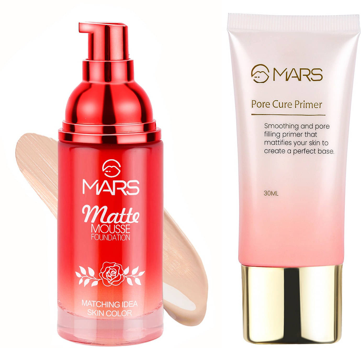     			MARS Matte Mousse Foundation Nude Beige With Long Lasting Prime Primer - 90 ml (Shade-04)