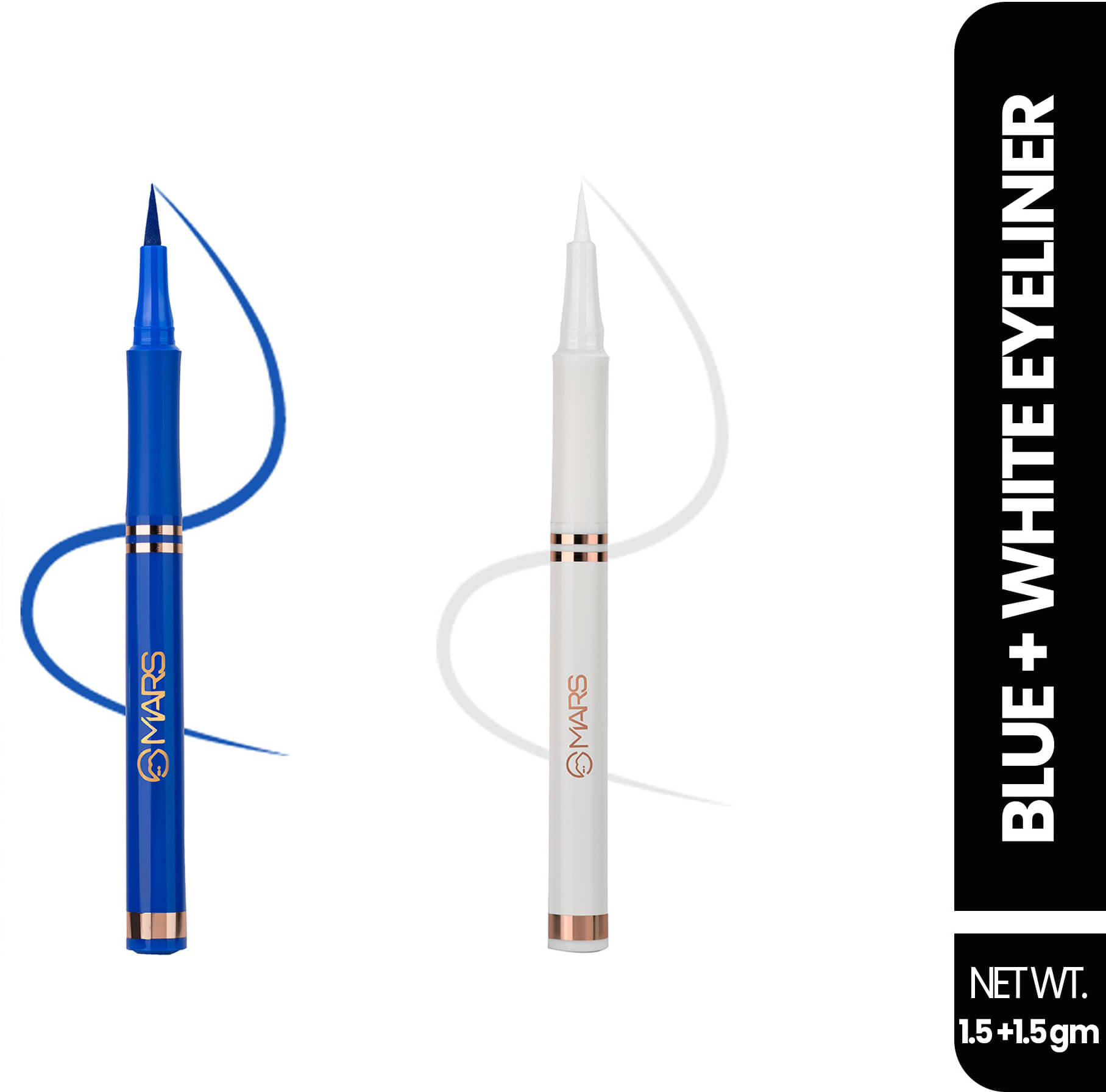     			MARS Ultra Fine Smudge and Water Proof Sketch Eyeliner 3 g (White and Blue)