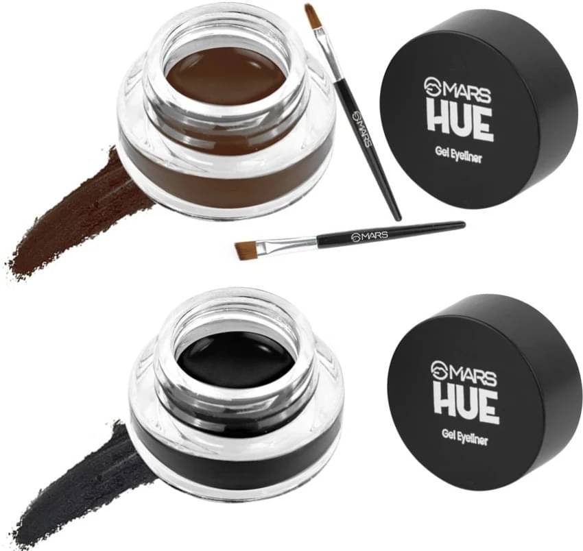 MARS 2 in 1 Black & Brown Water Proof & Smudge Proof 24hrs Gel Eyeliner 6 g (Jet Black and Brown) MARS 2 in 1 Black & Brown Water Proof & Smudge Proof 24hrs Gel Eyeliner 6 g (Jet Black and Brown)