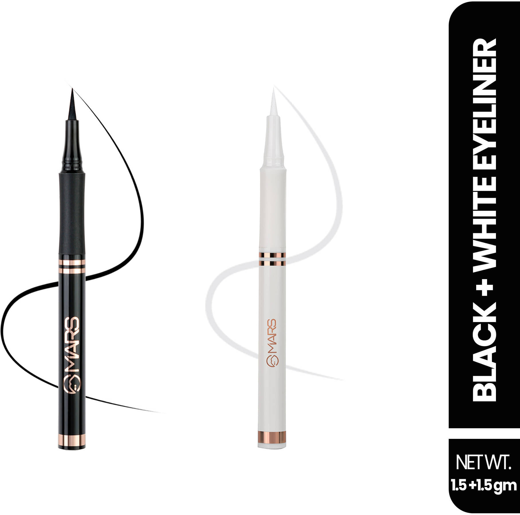     			MARS Ultra Fine Smudge and Water Proof Sketch Eyeliner 3 g (Black and White)