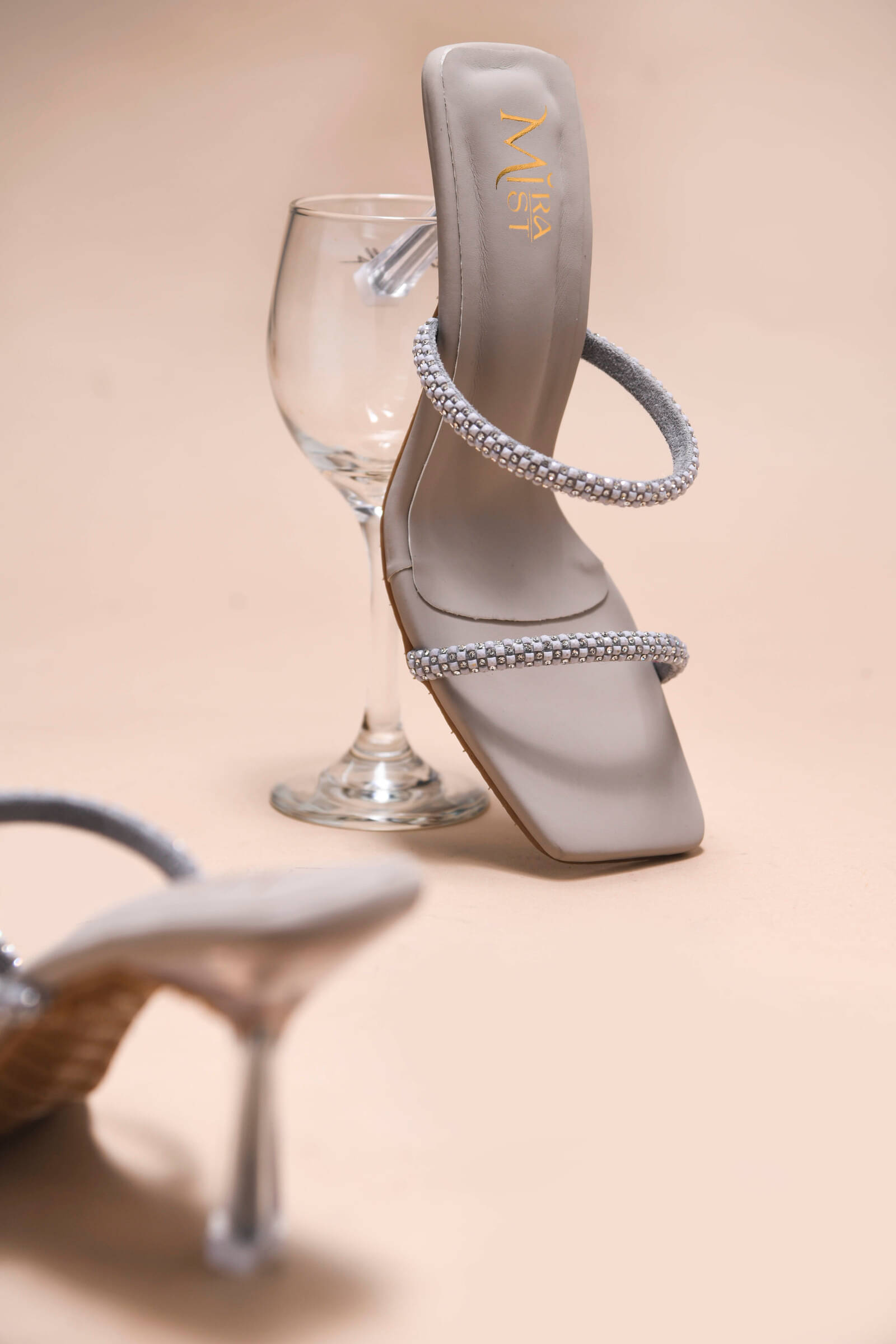     			MiraMist Gray Women's Slip On Heels