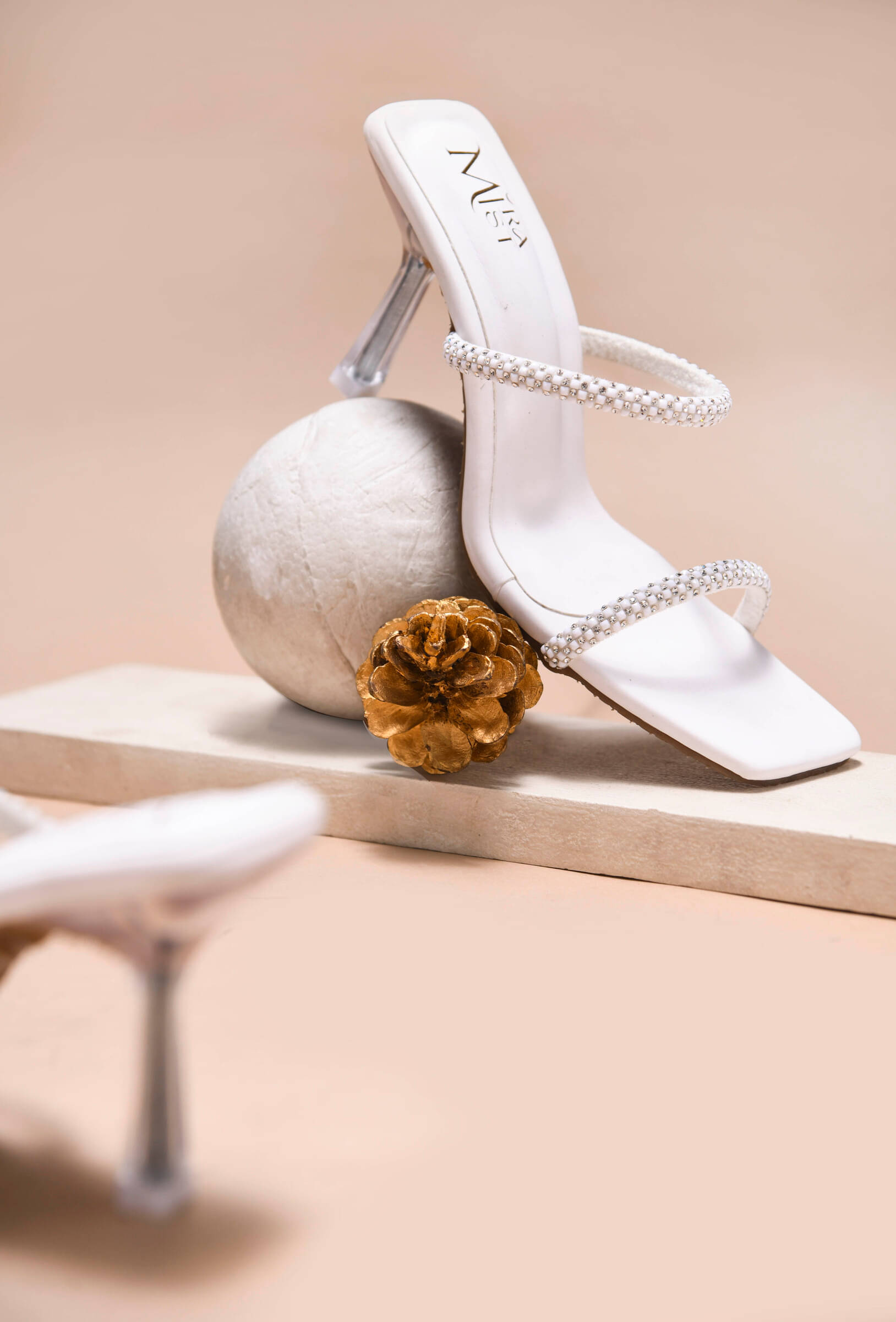 MiraMist White Women's Slip On Heels MiraMist White Women's Slip On Heels