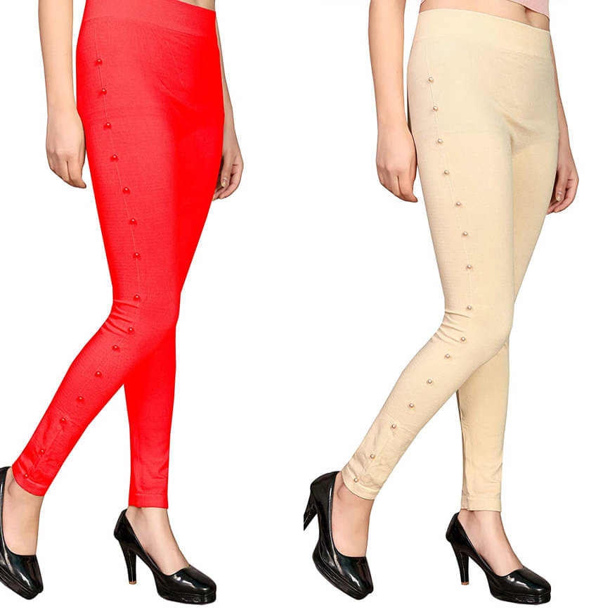     			Nios Fashion Pack of 2 Girls Cotton Blend Jegging ( Multicolor 8 )