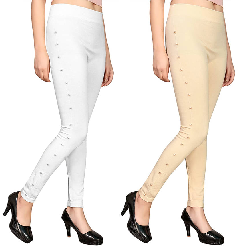     			Nios Fashion Pack of 2 Girls Cotton Blend Jegging ( Multicolor 6 )