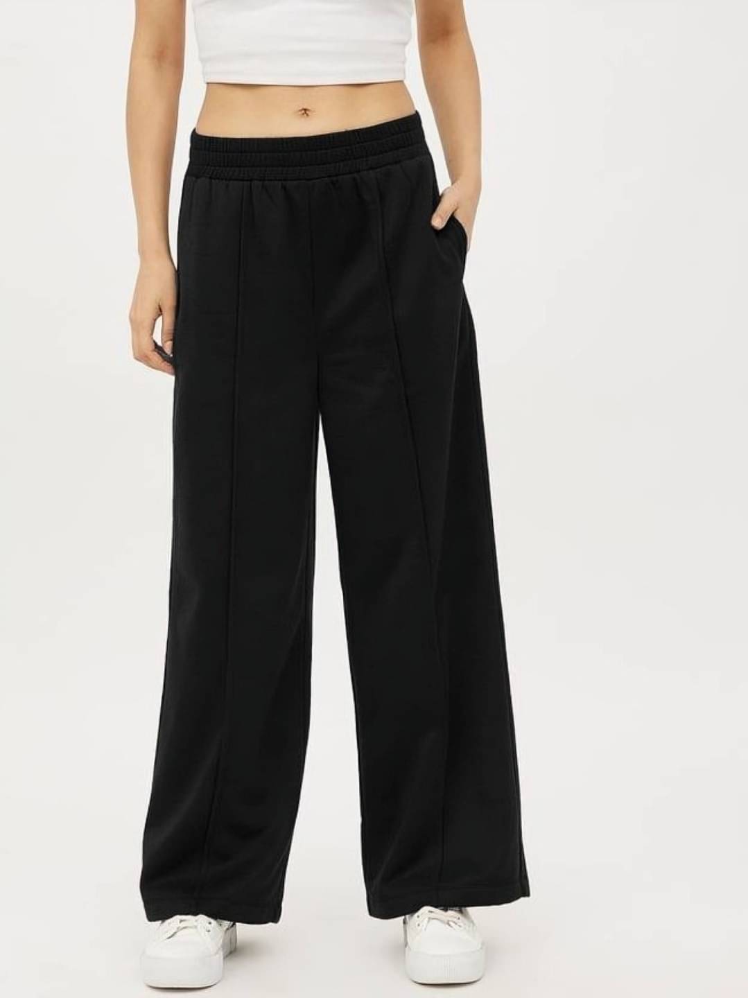     			PLUS PARADISE Pack of 1 Lycra Straight Women's Casual Pants ( Black )