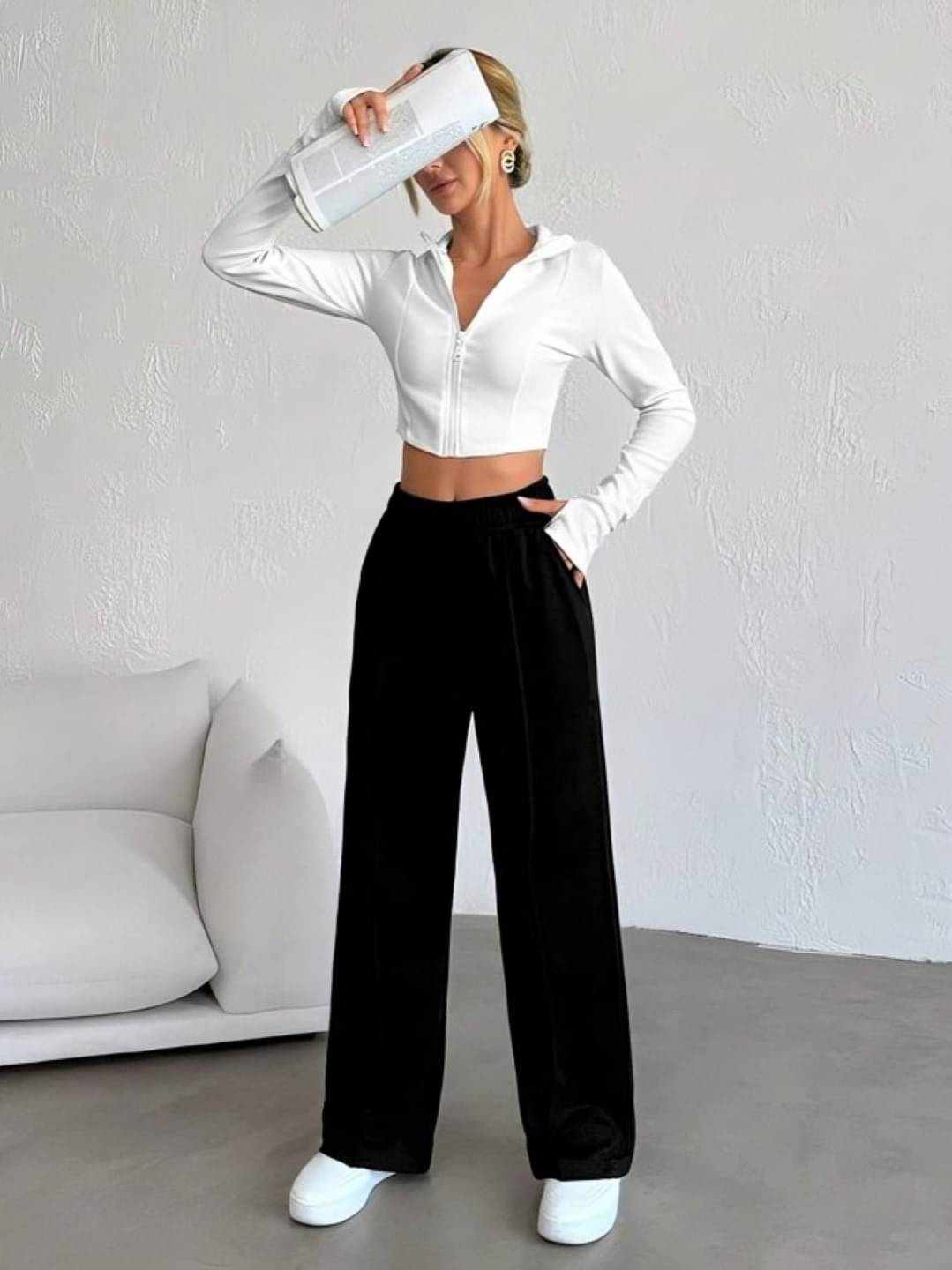     			PLUS PARADISE Pack of 1 Lycra Straight Women's Casual Pants ( Black )