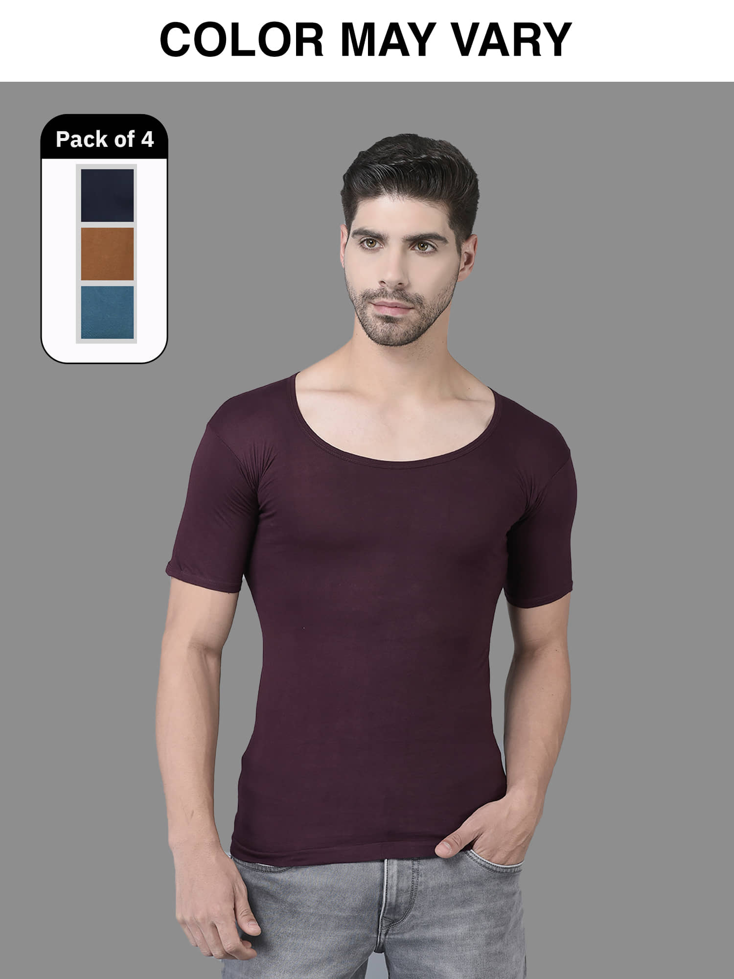 Pack of 4 Dollar Multi Cotton Men's Vest - Nightwear & Loungewear | Buy online on ZillyBuy