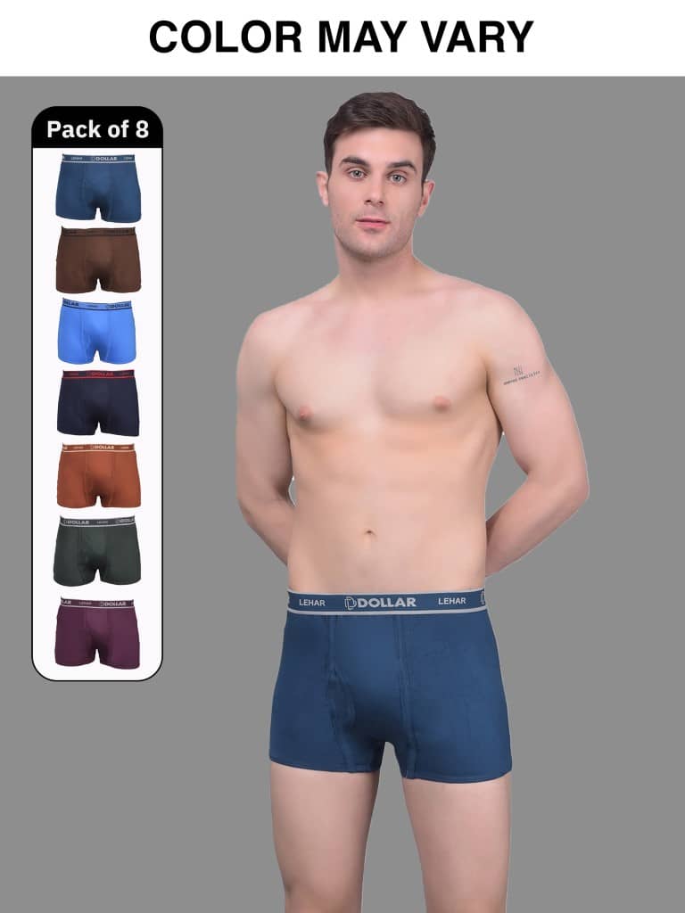Pack of 8 Dollar Multicolor MLHTR-08-AST2-PO8 Cotton Men's Trunks