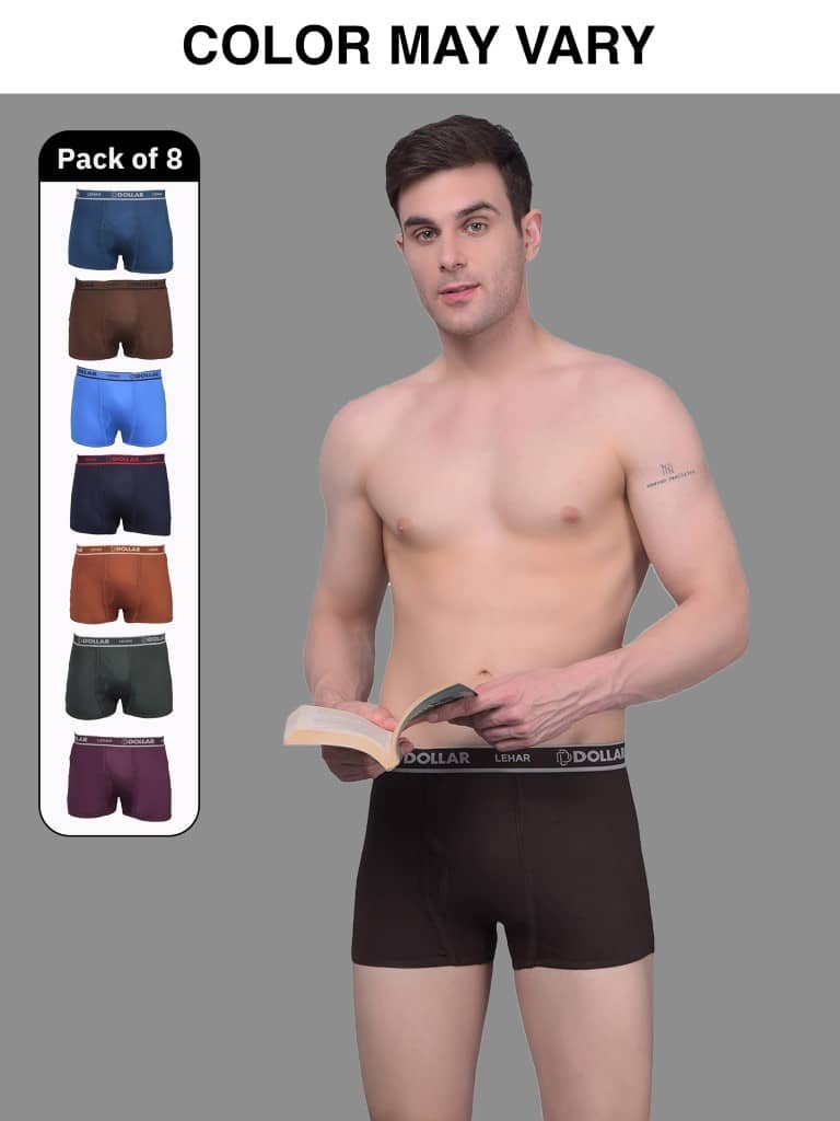 Pack of 8 Dollar Multicolor MLHTR-08-AST1-PO8 Cotton Men's Trunks