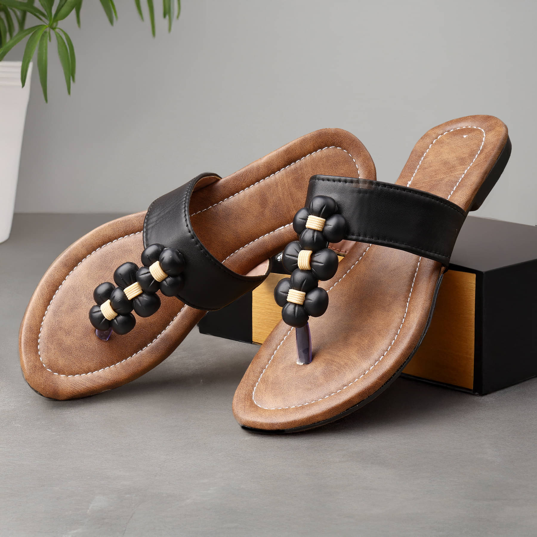     			Paduki Black Women's Flats