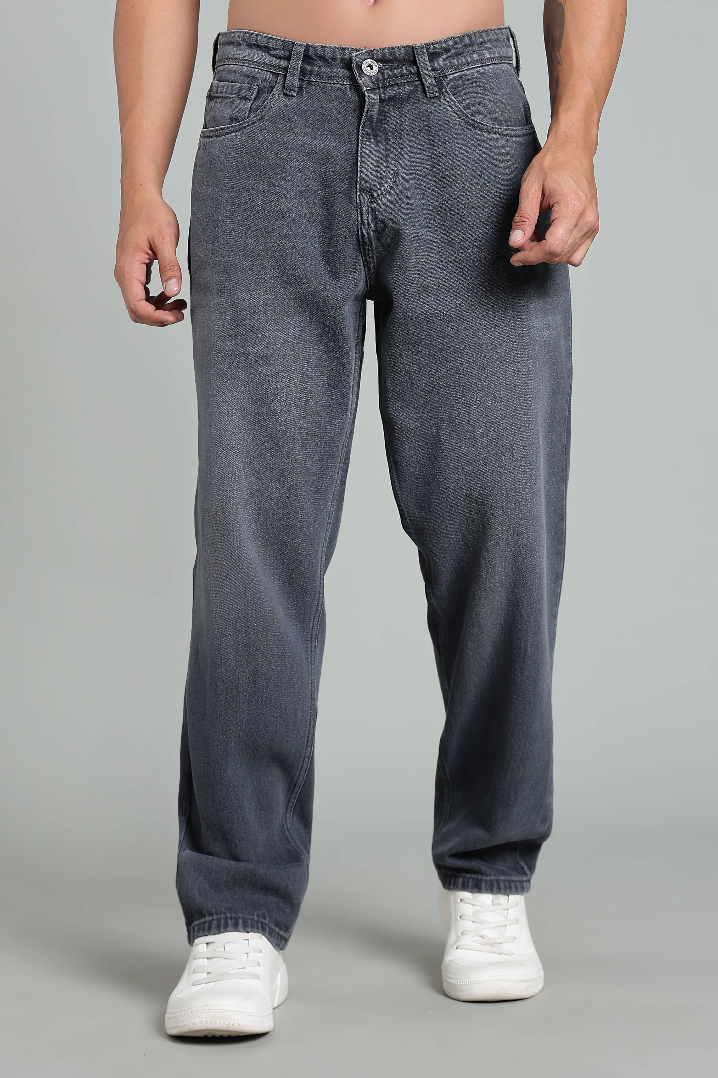 Paul Street Relaxed Dyed Men's Jeans - Dark Grey ( Pack of 1 ) - Jeans | Buy online on ZillyBuy