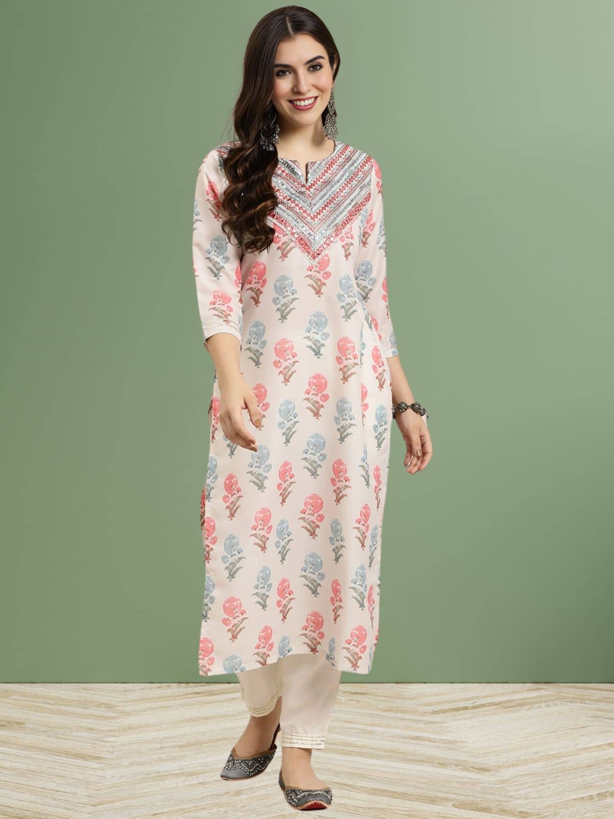 Royal Export Women Cotton Printed Straight Kurti ( Off White ) - Kurtis, Tunics | Buy online on ZillyBuy