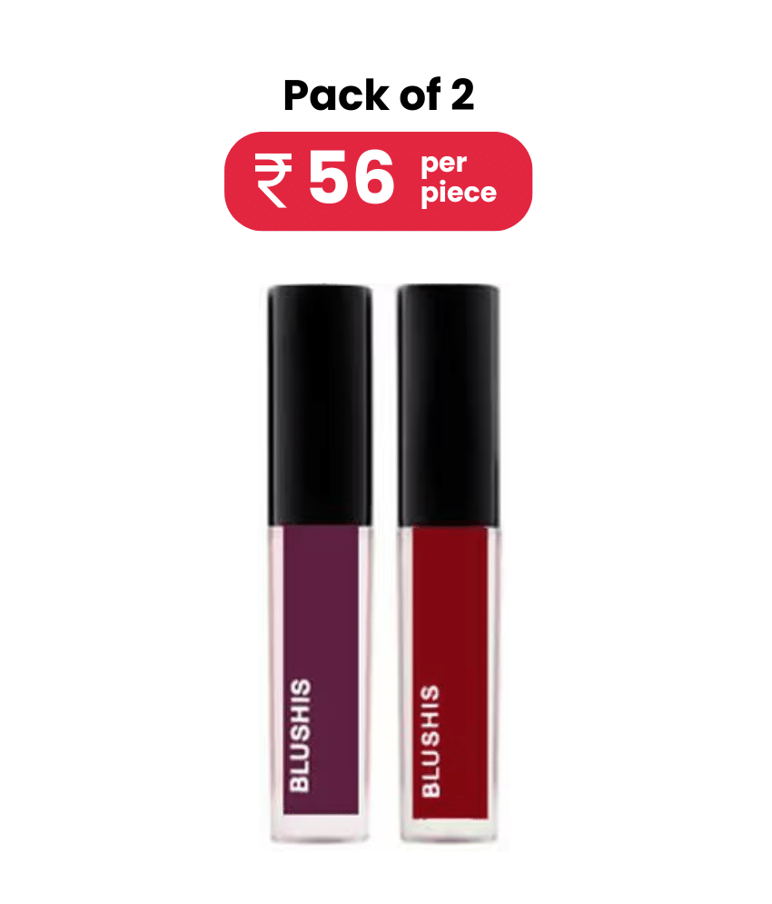 BLUSHIS Long Wear Multi Color Matte Liquid Lipstick (Pack of 2 ) BLUSHIS Long Wear Multi Color Matte Liquid Lipstick (Pack of 2 )