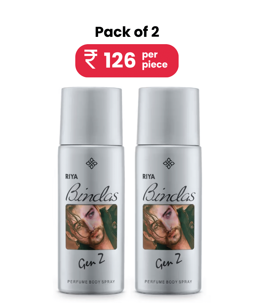     			Riya Grey Bindas Gen Z Deodorant Spray for Men 300 ml ( Pack of 2 )