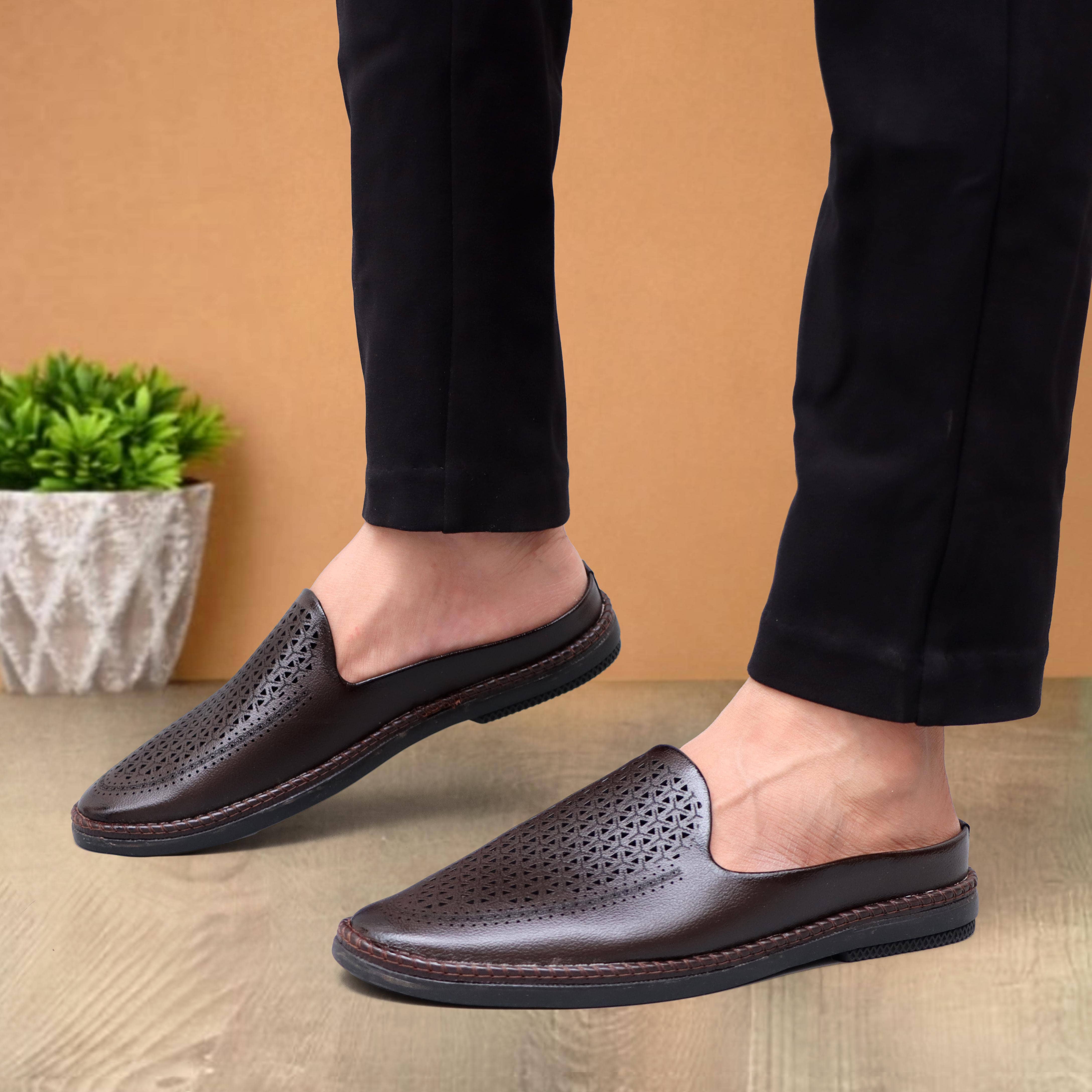 SHUAN Brown Men's Mule - Ethnic Shoes | Buy online on ZillyBuy