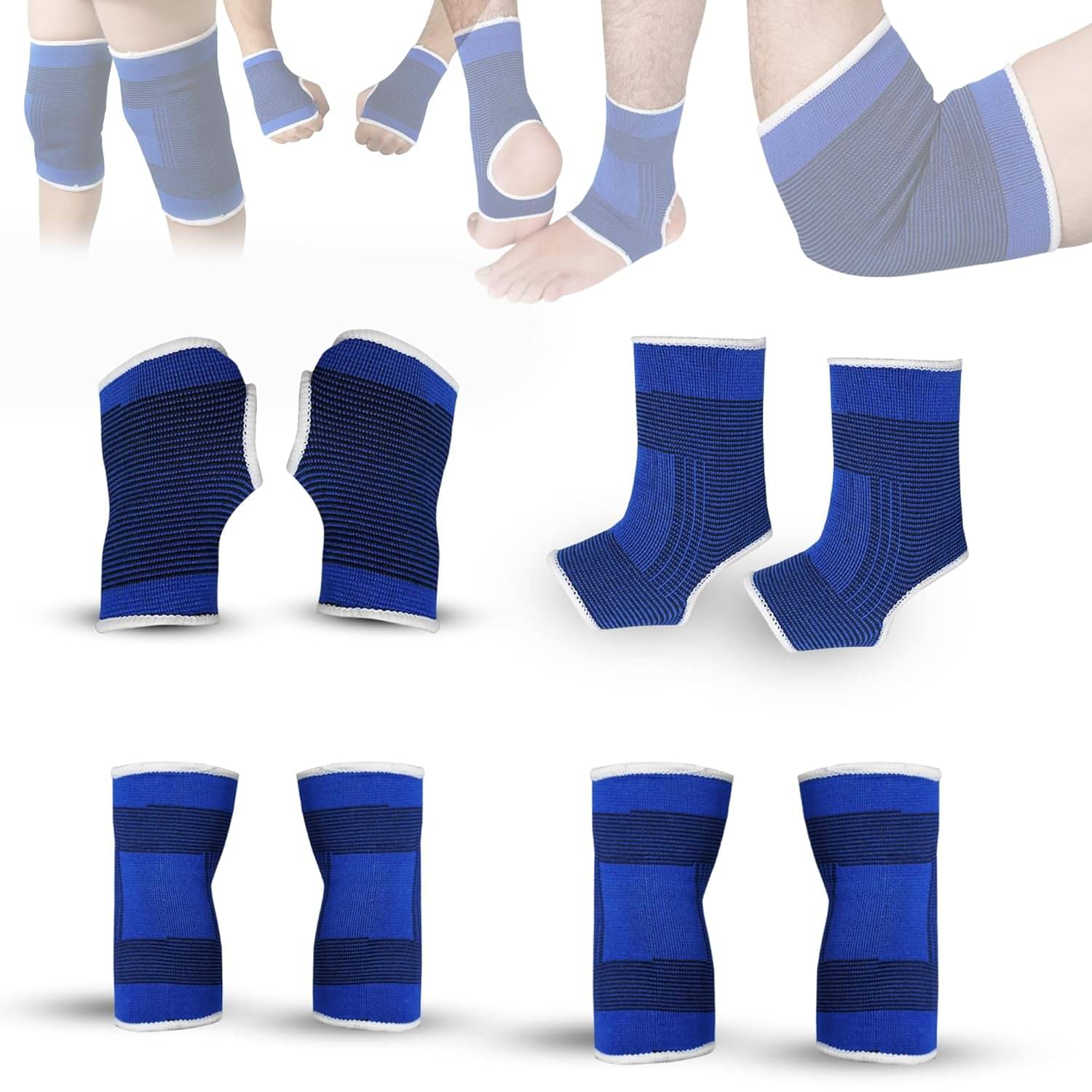     			Shopeleven Blue Ankle Support ( Pack of 8 )