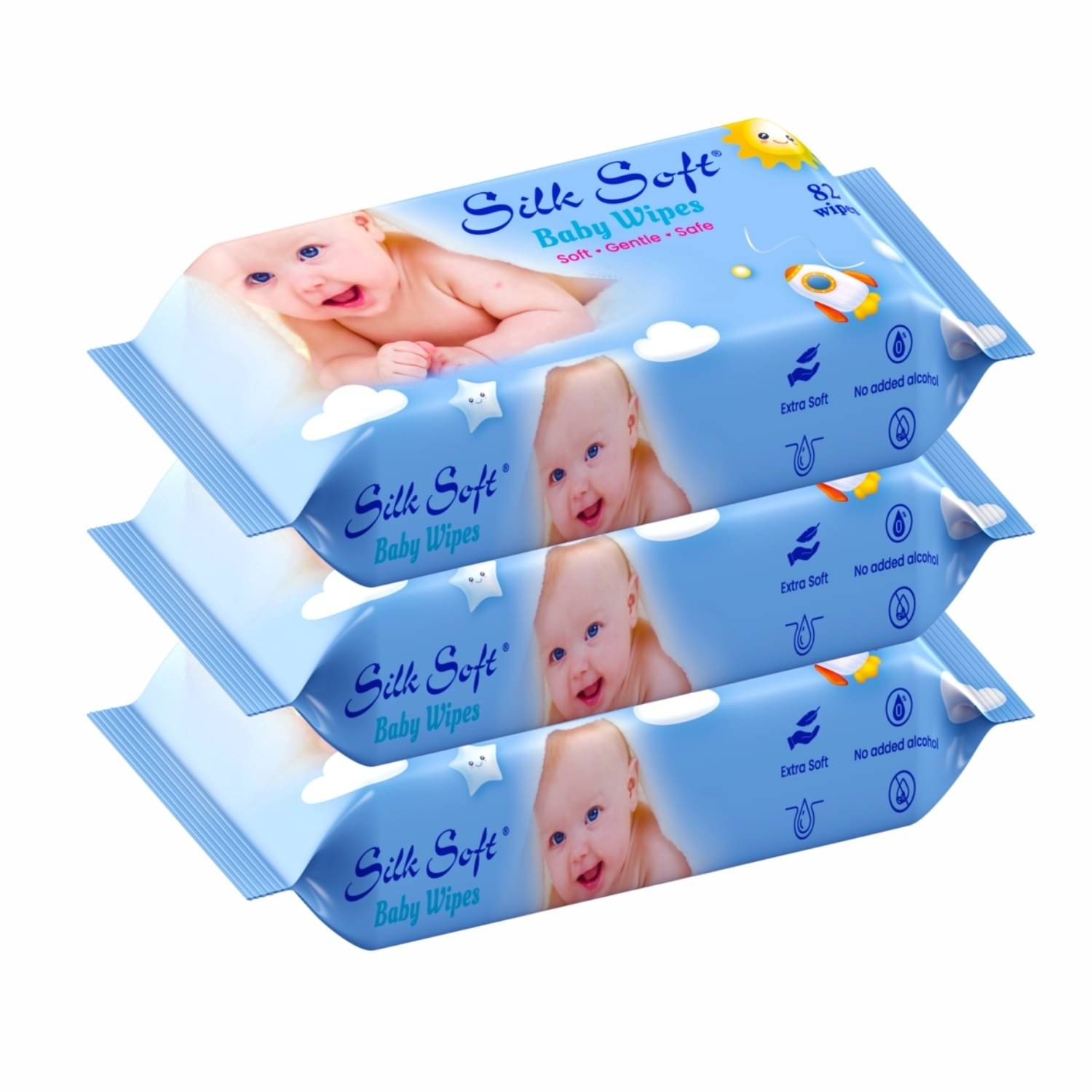 Silk Soft Non Scented Wet wipes For Babies ( Pack of 3 ) Silk Soft Non Scented Wet wipes For Babies ( Pack of 3 )