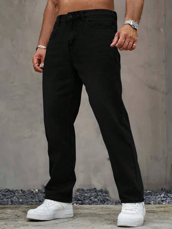 Stylefabs Regular Fit Clean Look Men's Jeans - Black ( Pack of 1 ) - Jeans | Buy online on ZillyBuy