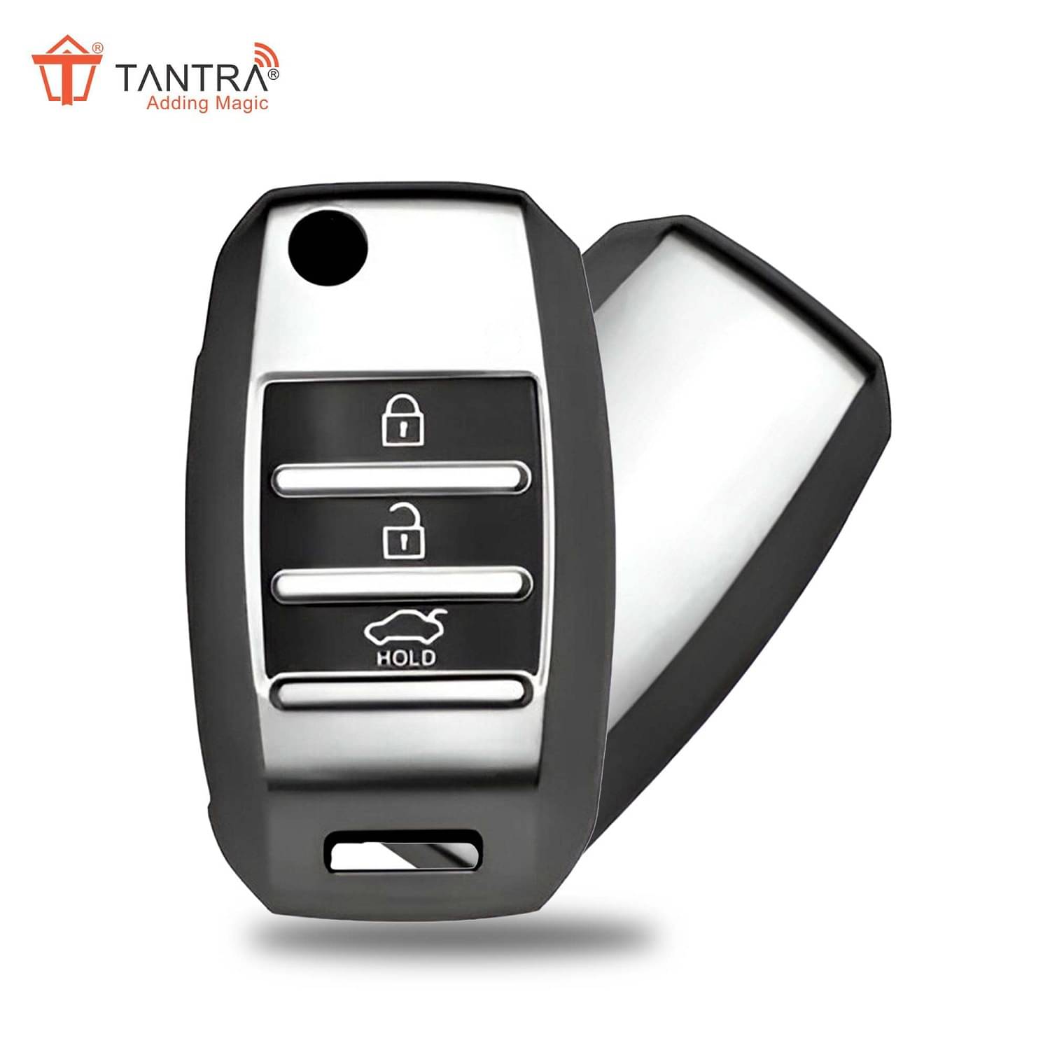 TANTRA TPU Key Cover Compatible With Kia Carens | Sonet | Seltos 3 Button Flip Key (Grey) TANTRA TPU Key Cover Compatible With Kia Carens | Sonet | Seltos 3 Button Flip Key (Grey)