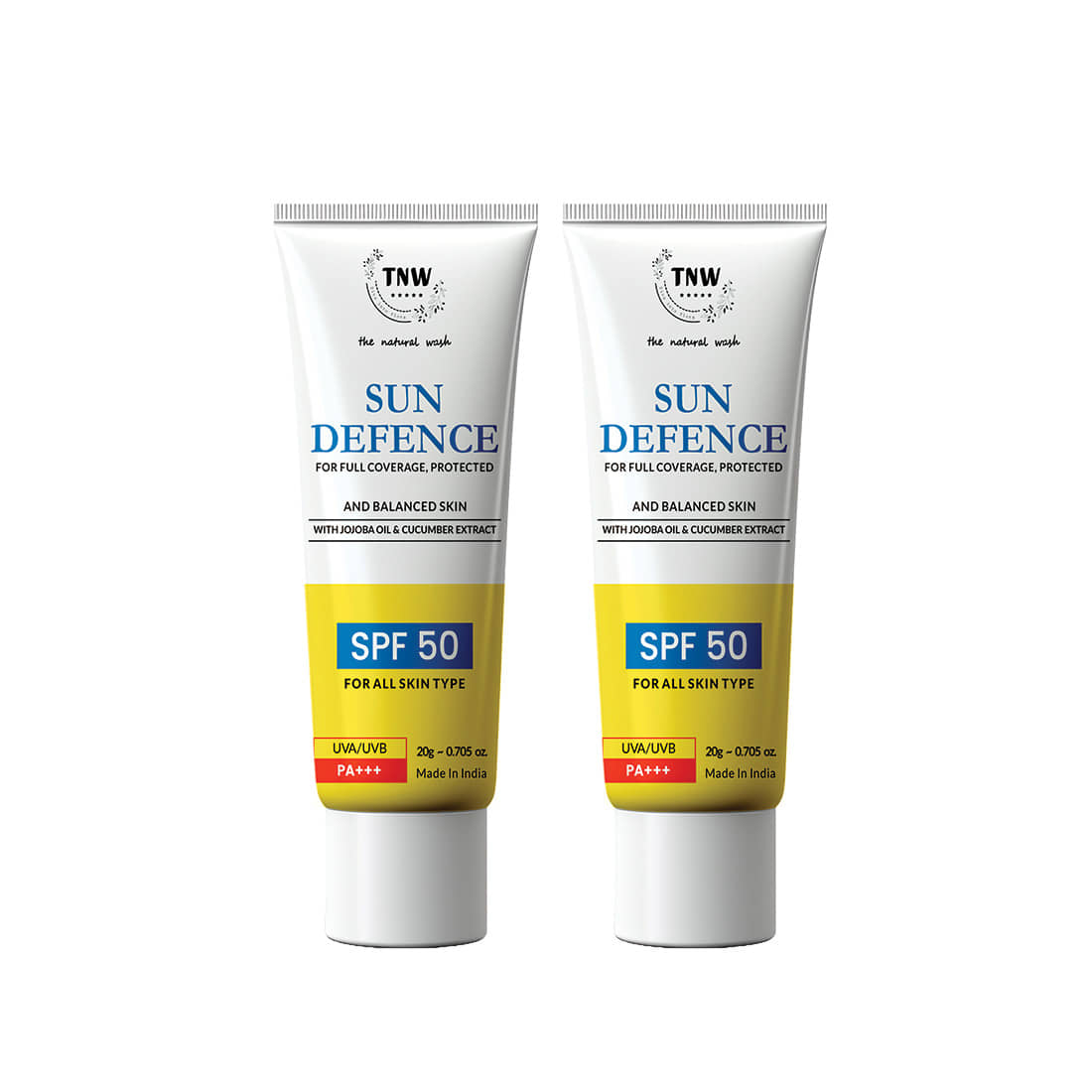TNW The Natural Wash Sun Defence SPF 50 Cream 20gm Pack of 2