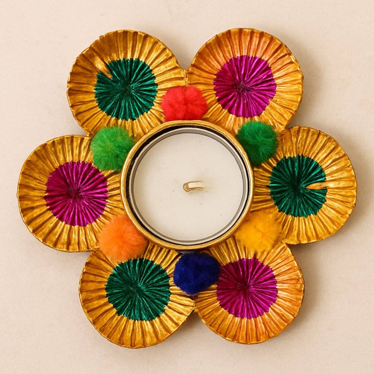     			Tiny Shiny Floor Metal Tea Light Holder - Pack of 6