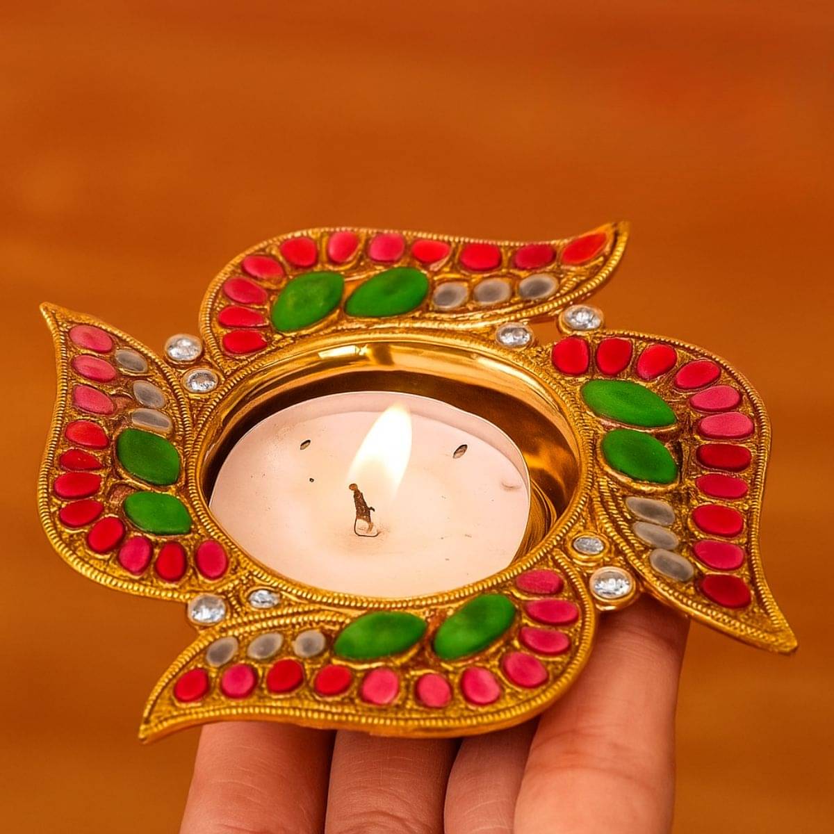     			Tiny Shiny Floor Metal Tea Light Holder - Pack of 2