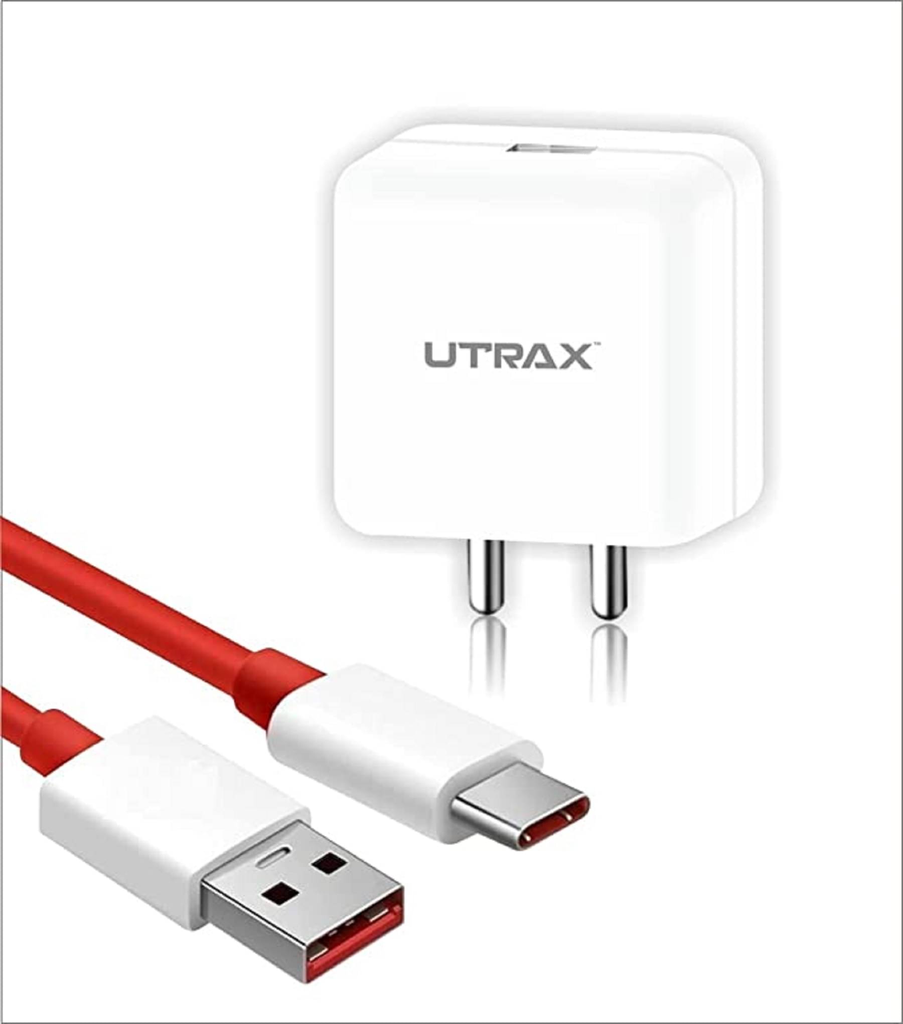     			UTRAX 65 W SuperVOOC 6 A Wall Charger for Mobile with Detachable Cable (Red, Cable Included)