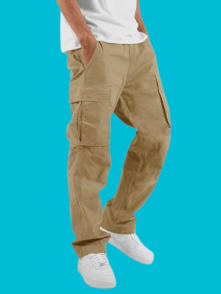     			Woozie Regular Flat Men's Cargos - Khaki ( Pack of 1 )