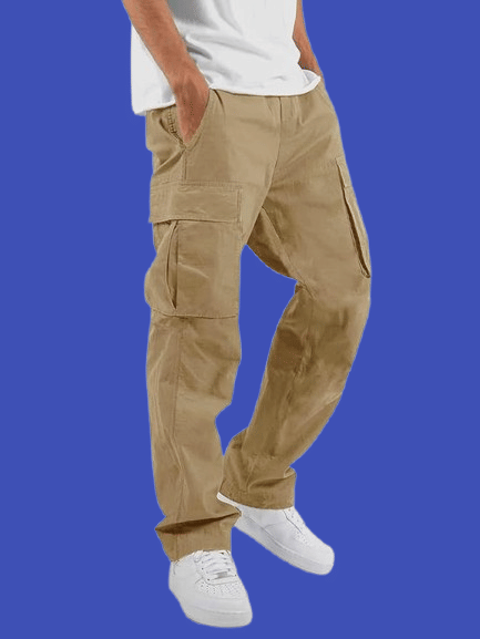    			Woozie Regular Flat Men's Cargos - Khaki ( Pack of 1 )