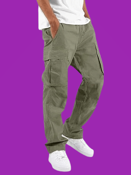     			Woozie Regular Flat Men's Cargos - Olive Green ( Pack of 1 )