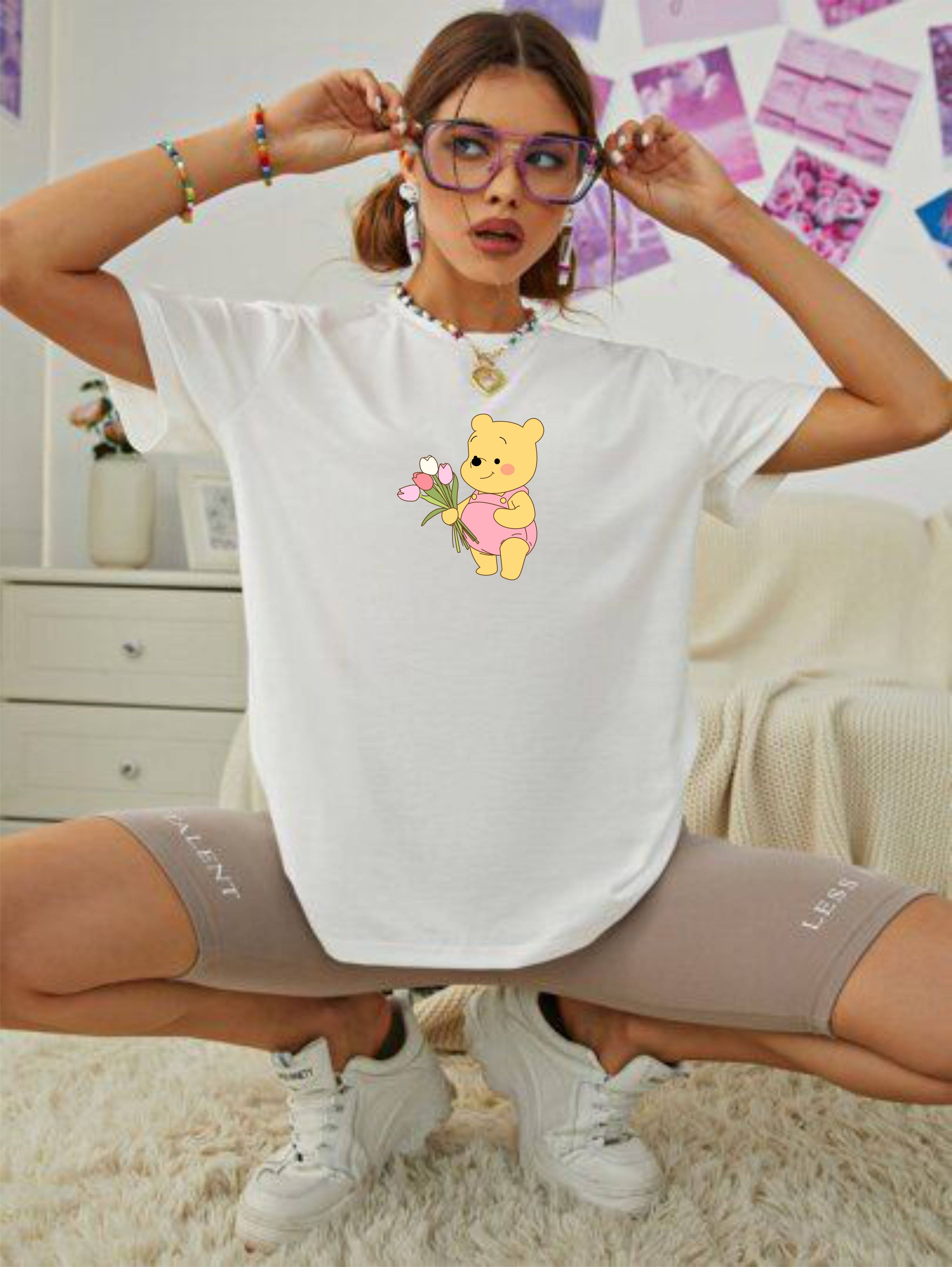 ekadravin Women Cotton Printed Oversized Fit Round Neck T-Shirt ( White ) ekadravin Women Cotton Printed Oversized Fit Round Neck T-Shirt ( White )