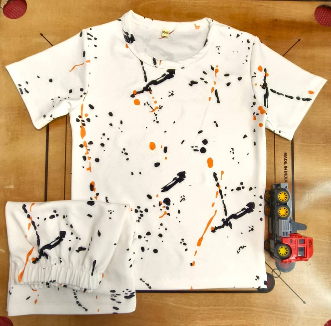 s muktar garments Pack of 1 Baby Boys Cotton Blend T-Shirt & Shorts Set ( Multicolor )