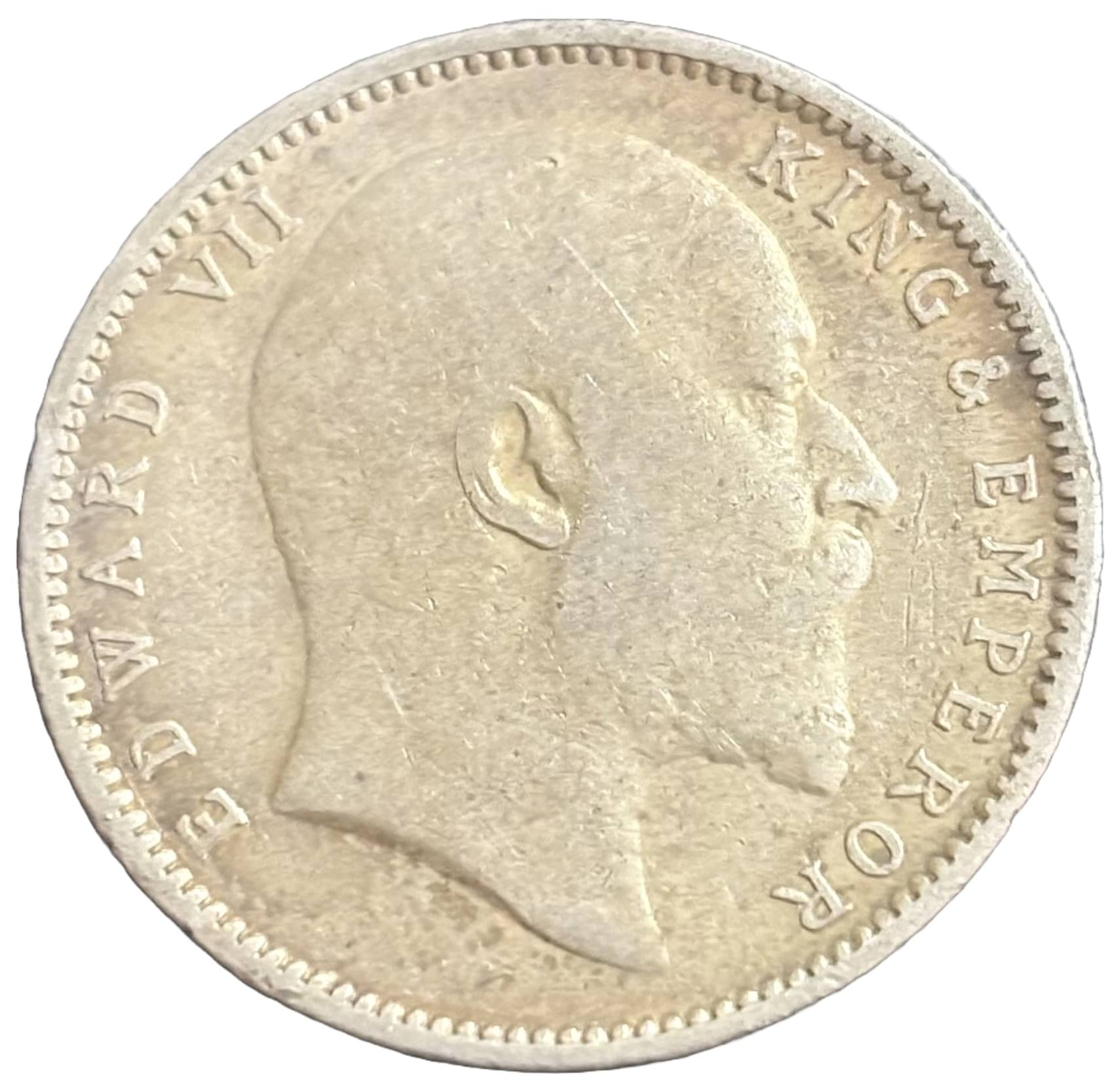     			1903 Silver One Rupee Edward VII Very Rare British India Coin