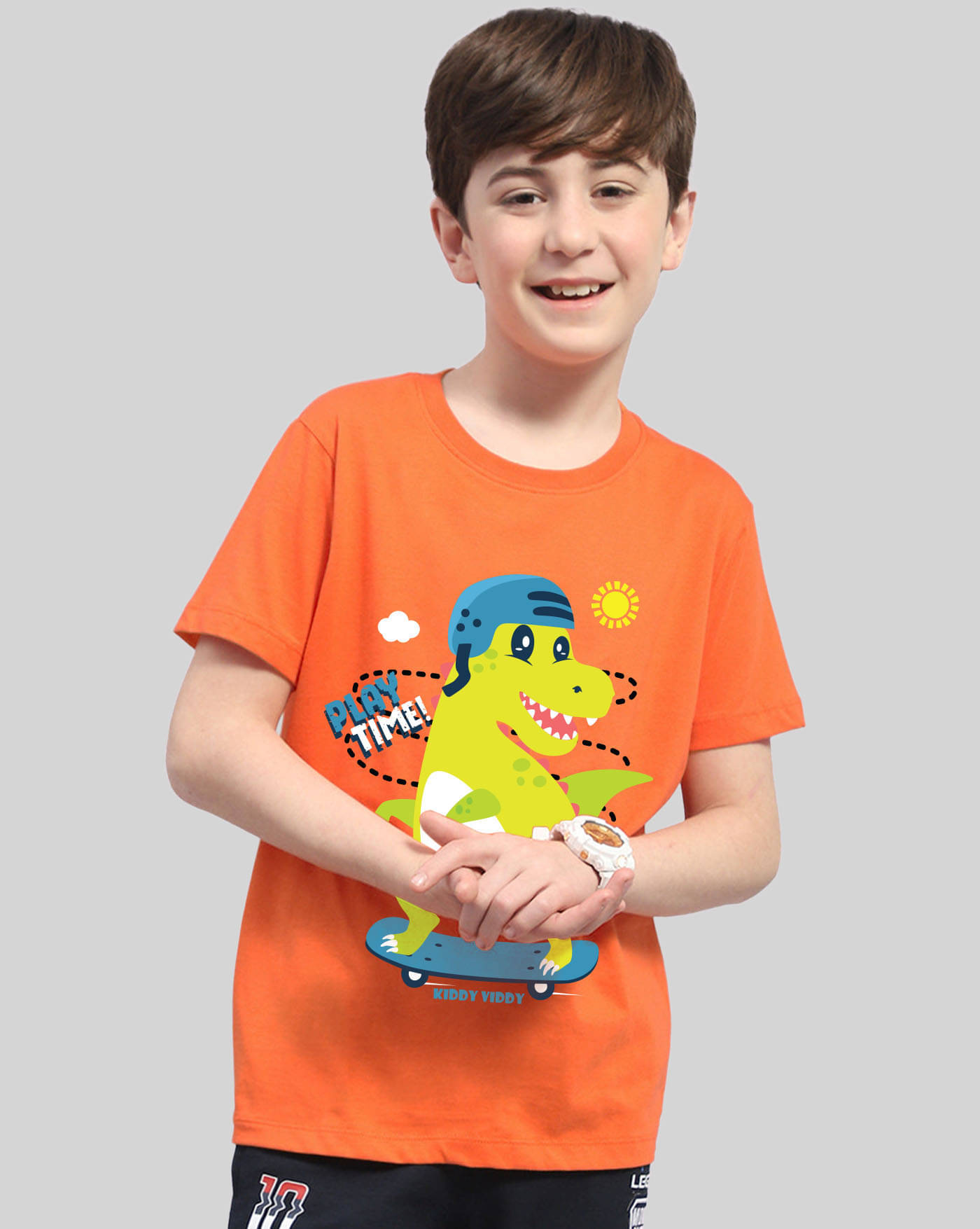     			AUSK Pack of 1 Boys Cotton Blend T-Shirt ( Orange )