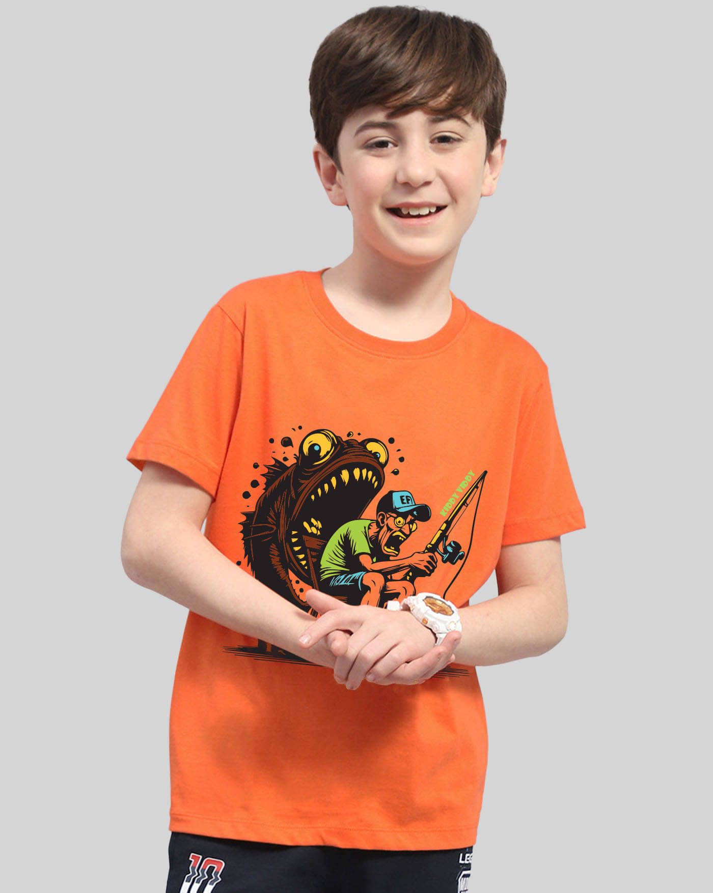     			AUSK Pack of 1 Boys Cotton Blend T-Shirt ( Orange )